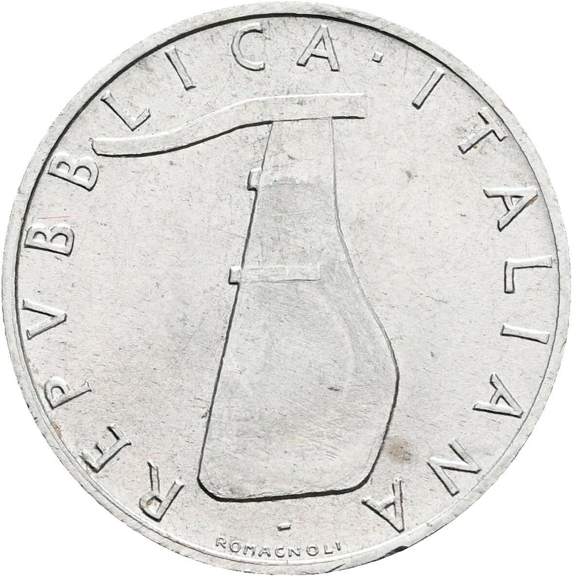 5 Lire 1973 – Rückseite