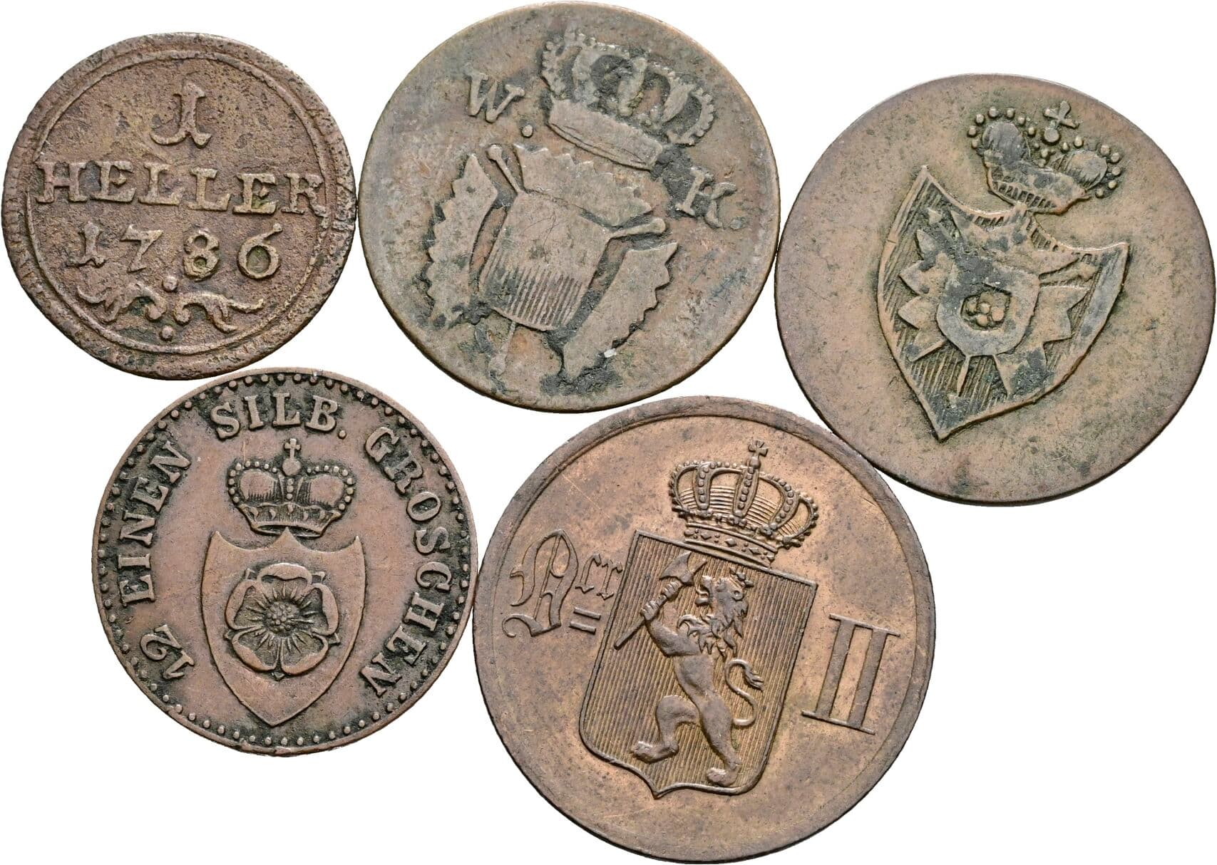 Lot 5 Stk. Kleinmünzen – Rückseite