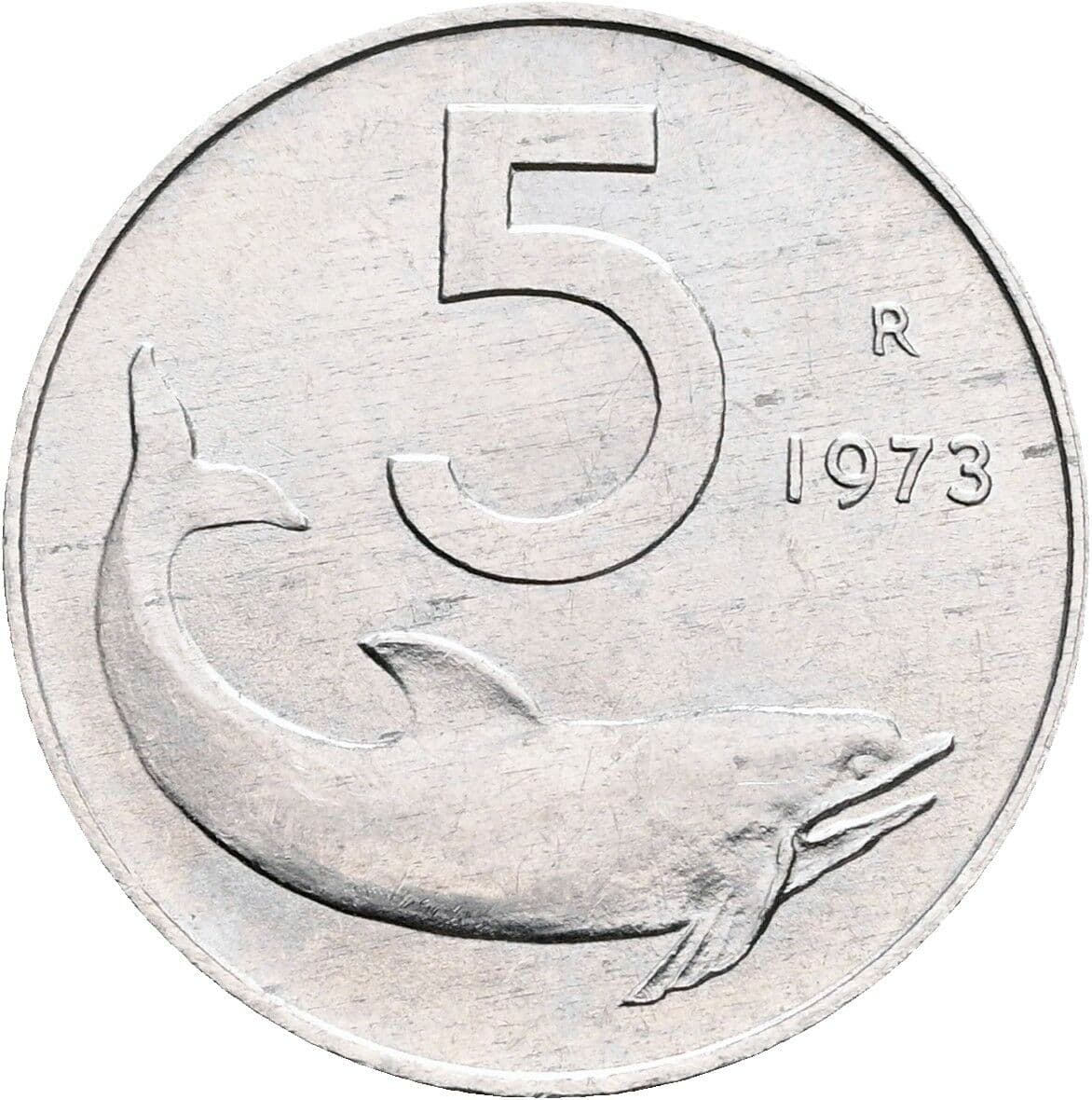 5 Lire 1973 – Vorderseite