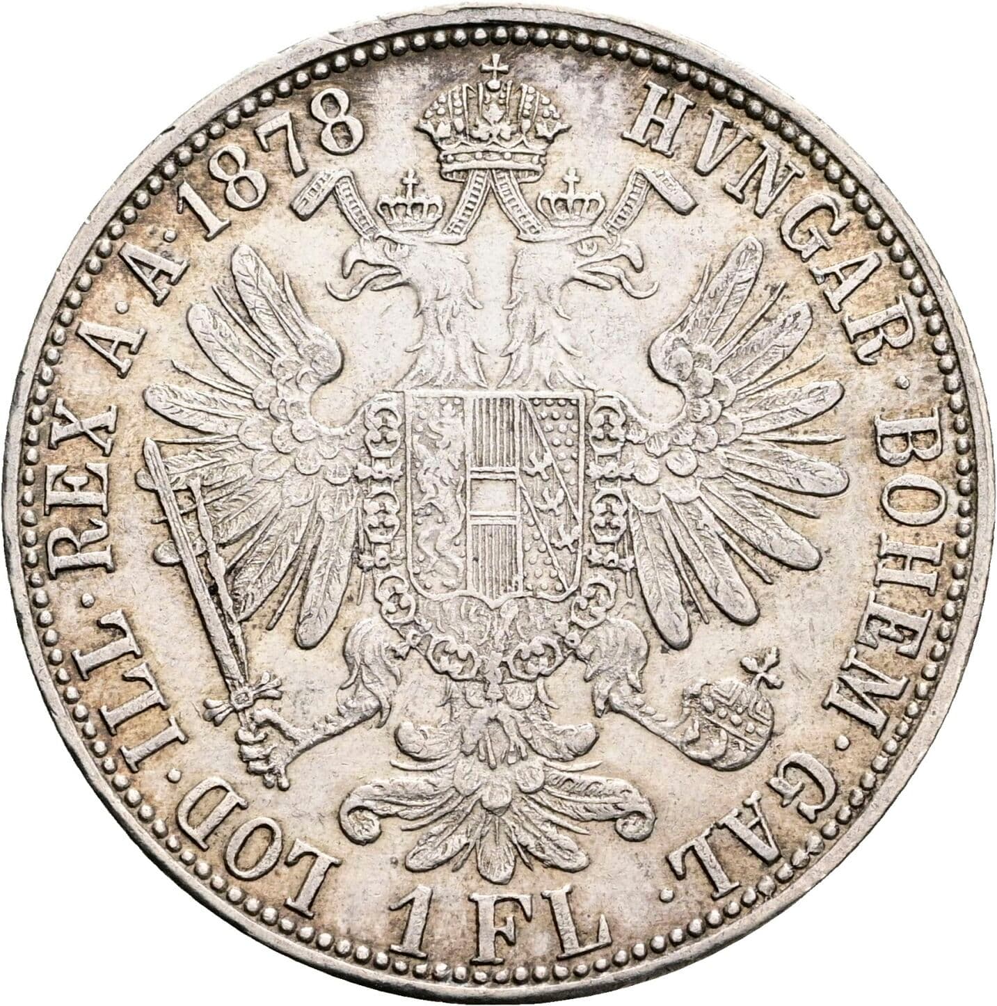1 Gulden Franz Joseph I. 1848-1916 1878 – Rückseite