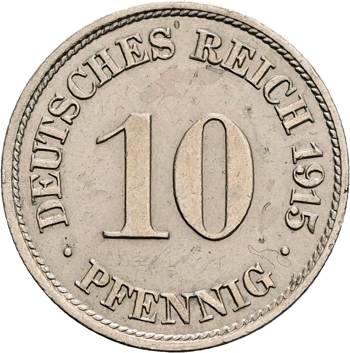 10 Pfennig 1915 J – Vorderseite