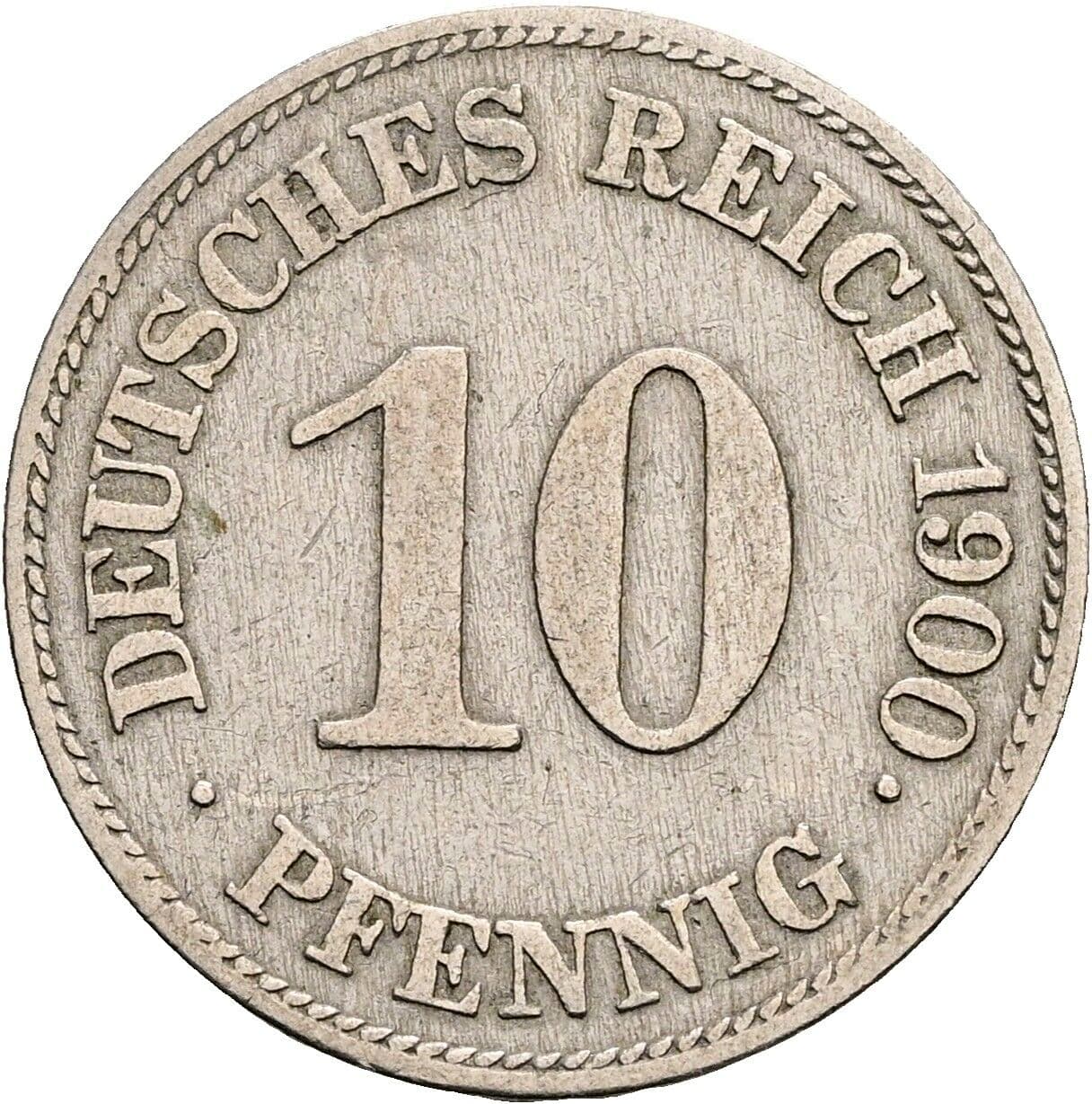 10 Pfennig 1900 E – Vorderseite