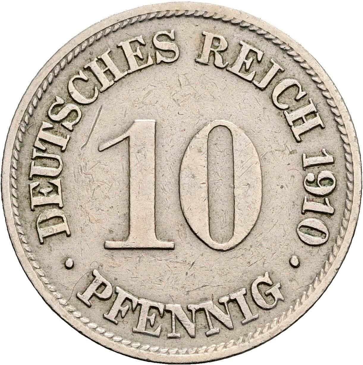 10 Pfennig 1910 G – Vorderseite