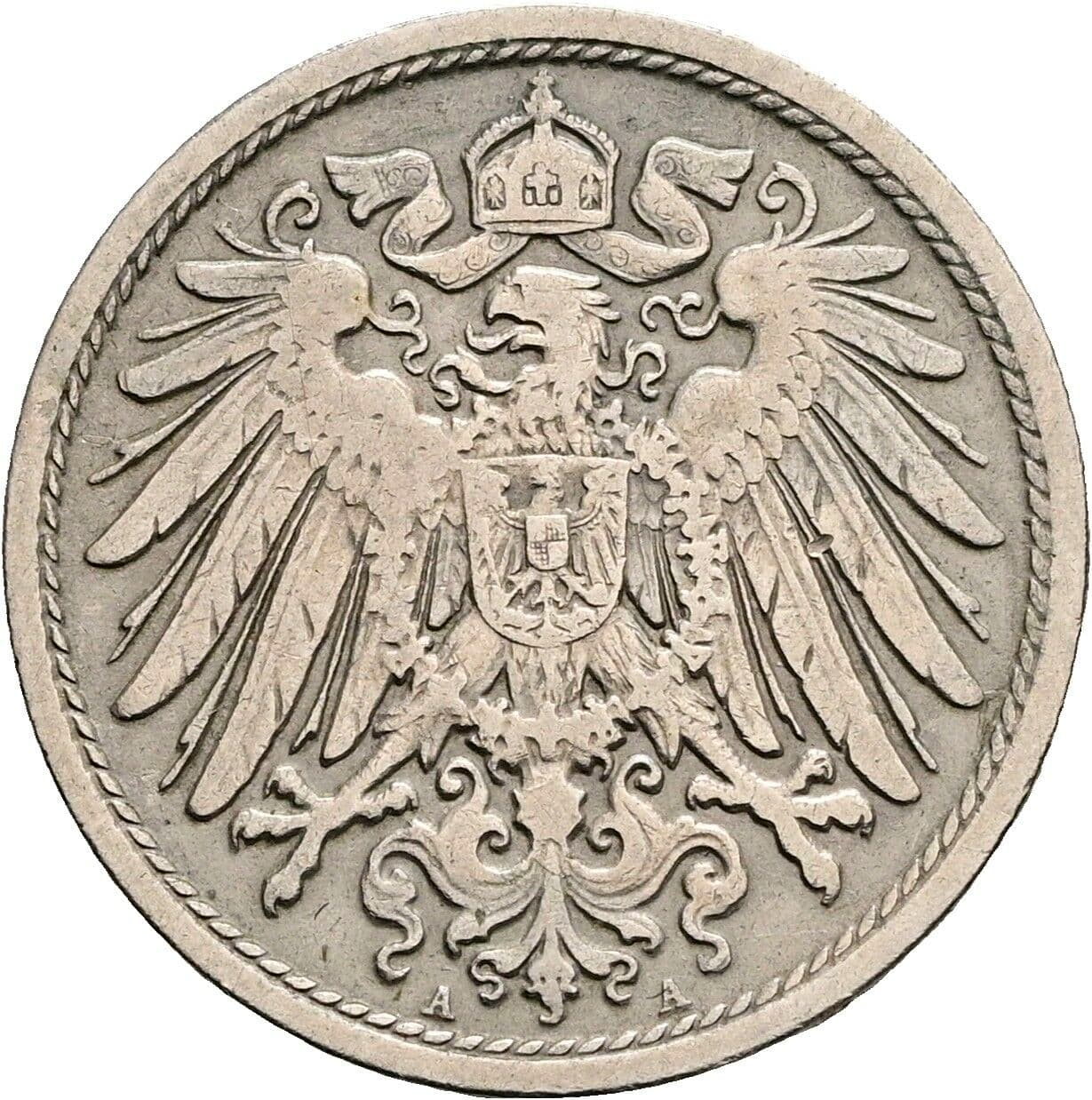 10 Pfennig 1907 A – Rückseite
