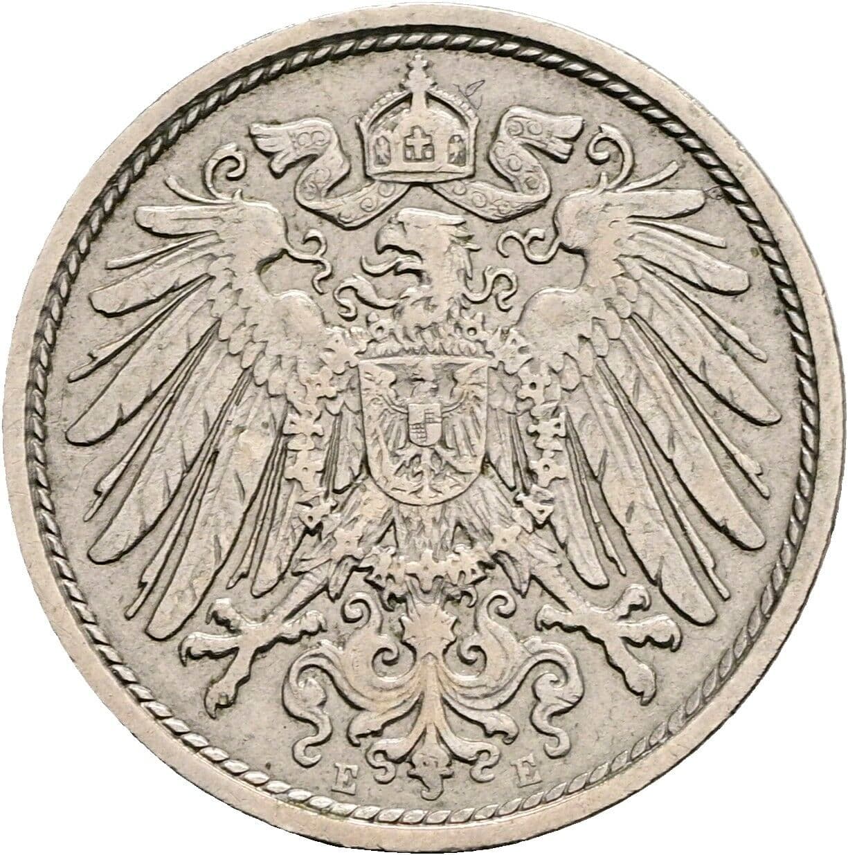 10 Pfennig 1908 E – Rückseite