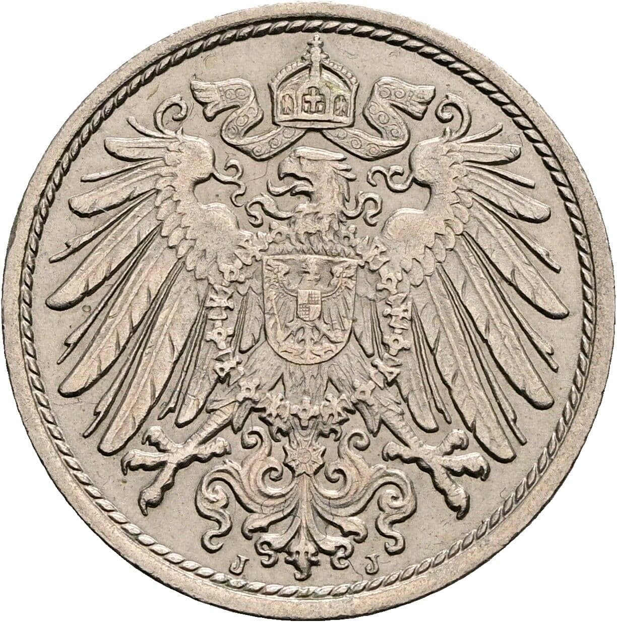 10 Pfennig 1915 J – Rückseite