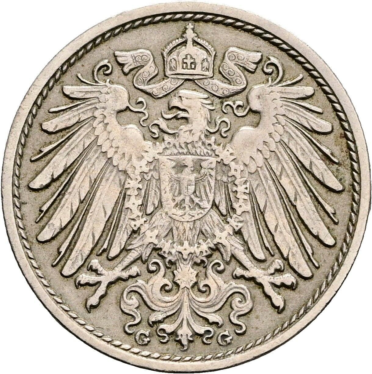 10 Pfennig 1910 G – Rückseite