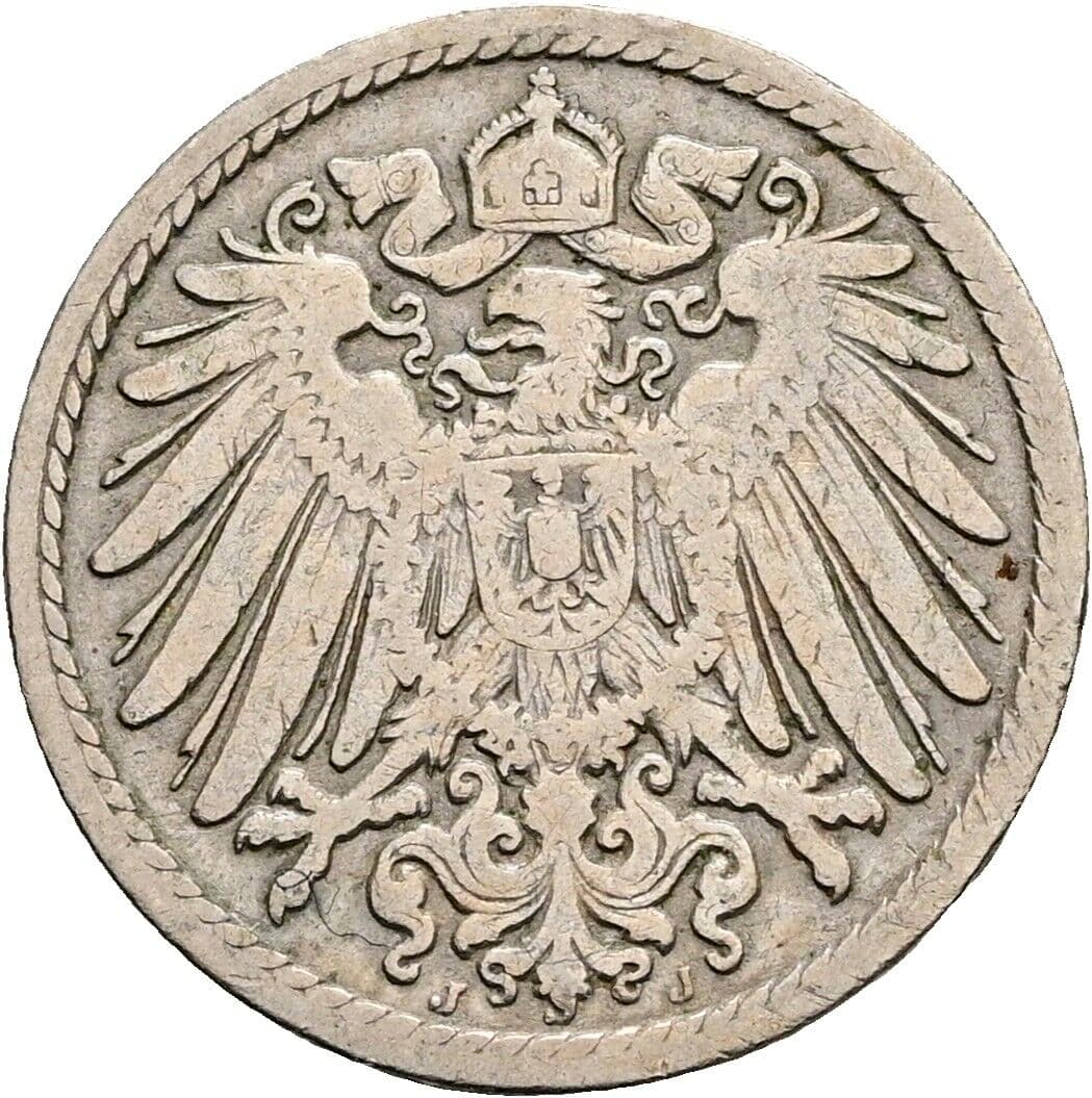 5 Pfennig 1894 J – Rückseite
