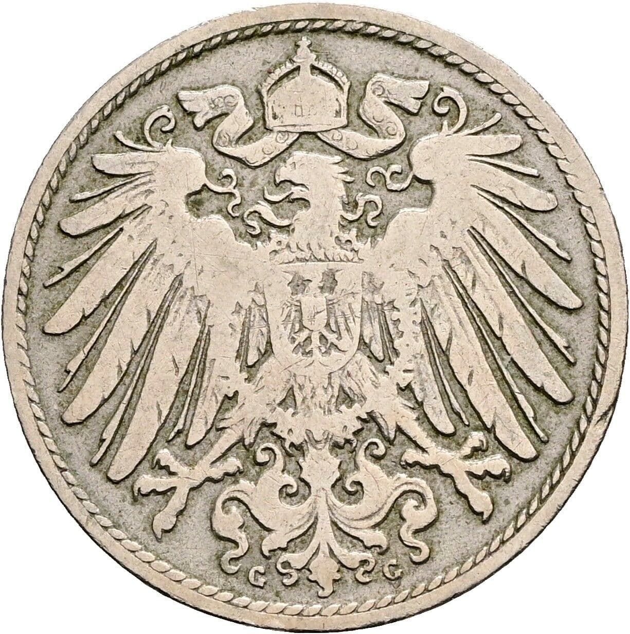 10 Pfennig 1897 G – Rückseite