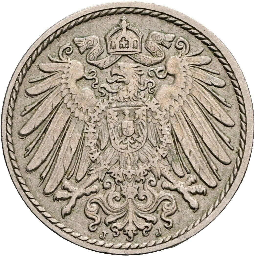 5 Pfennig 1912 J – Rückseite