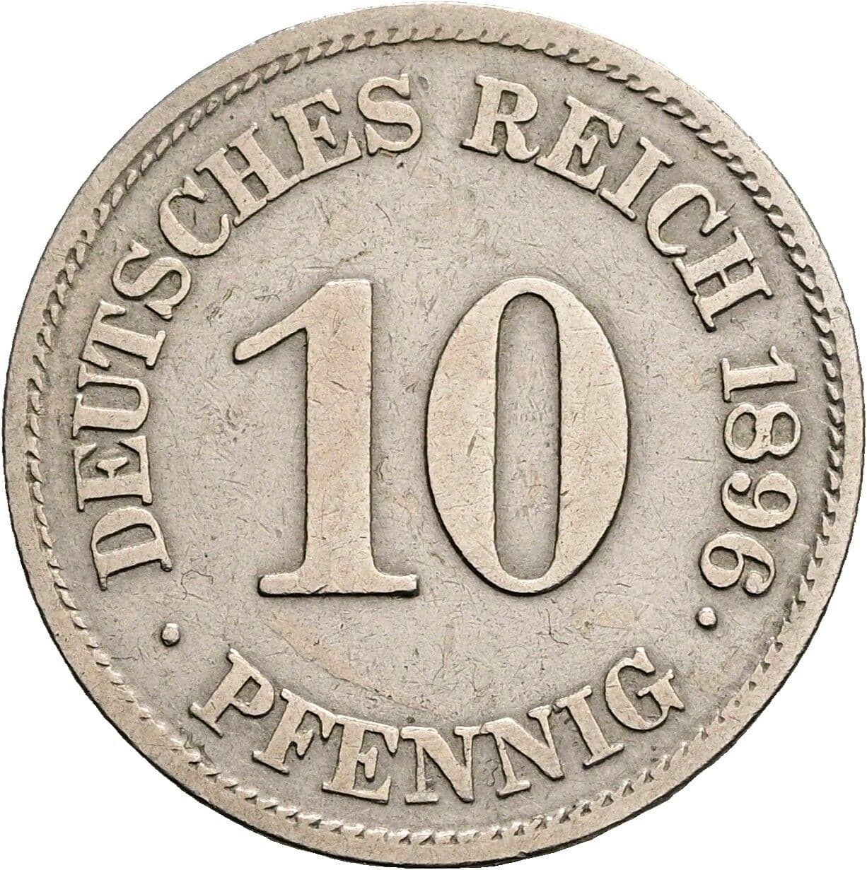 10 Pfennig 1896 E – Vorderseite