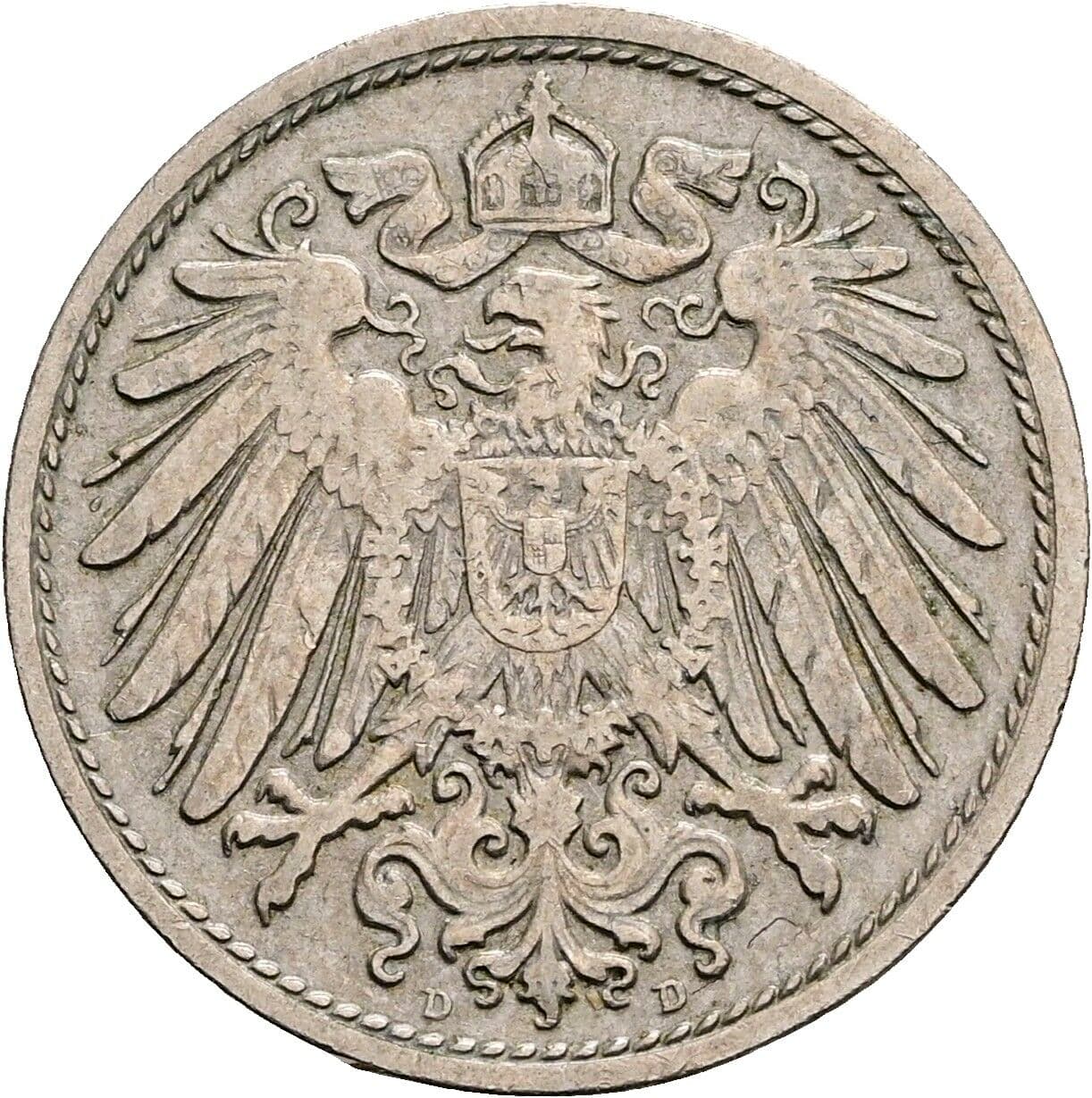 10 Pfennig 1906 D – Rückseite