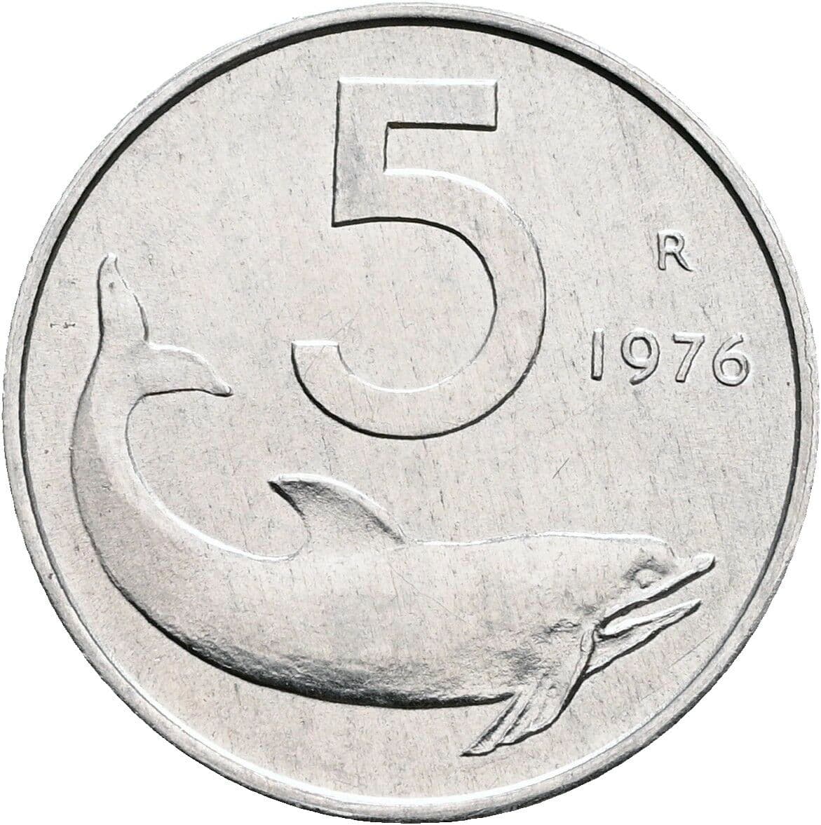 5 Lire 1976 – Vorderseite