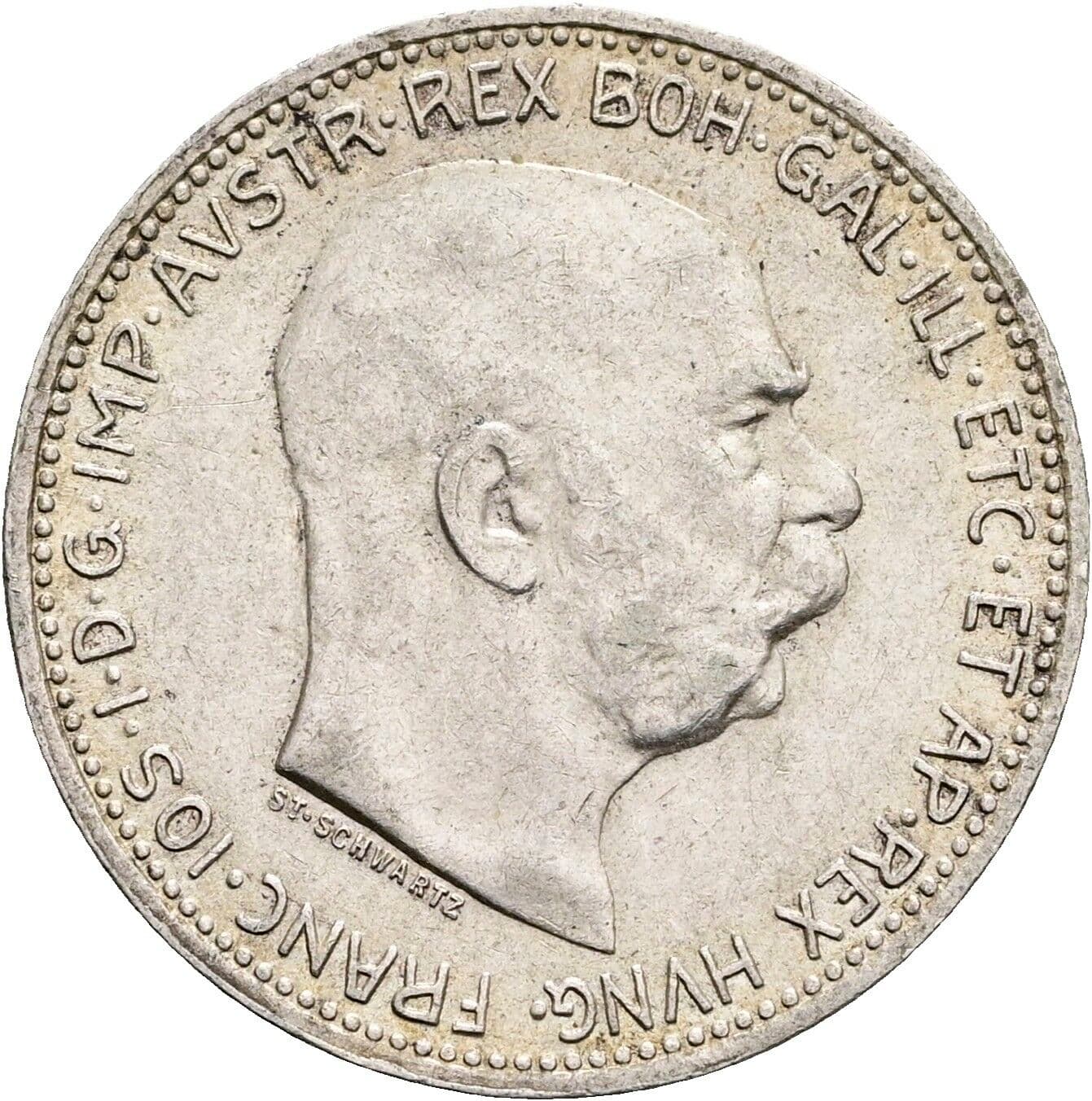 1 Krone Franz Joseph I. 1848-1916 1915 – Vorderseite