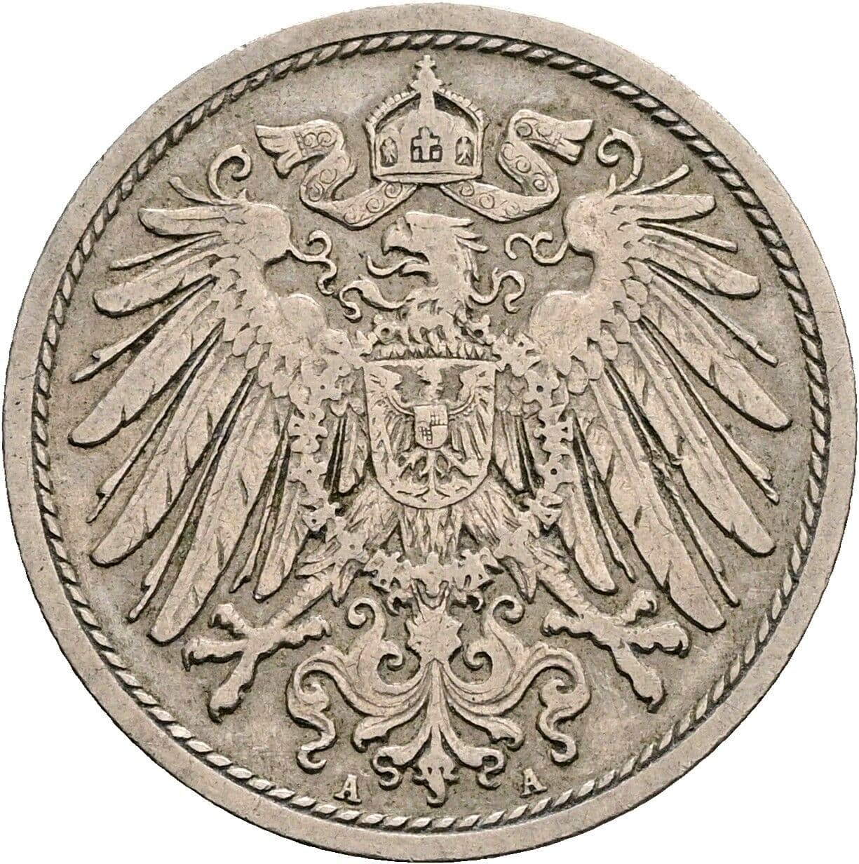 10 Pfennig 1908 A – Rückseite