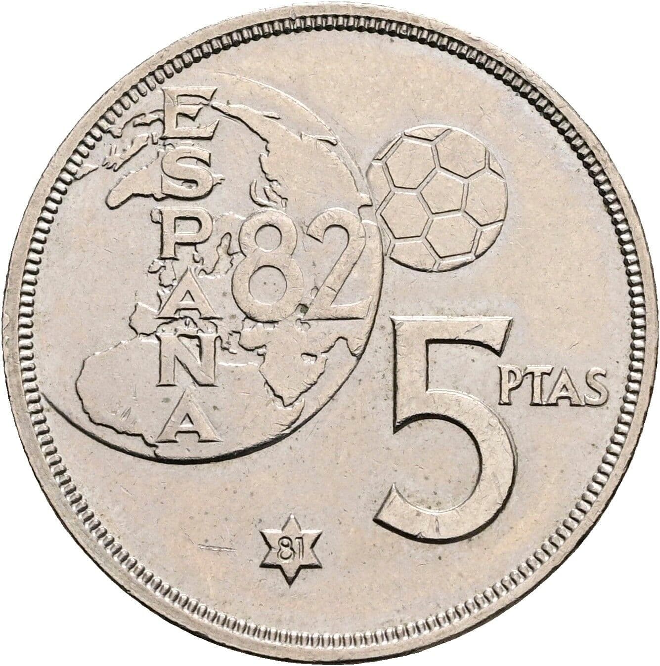 5 Pesetas Juan Carlos (1975-2014) 1980 – Rückseite
