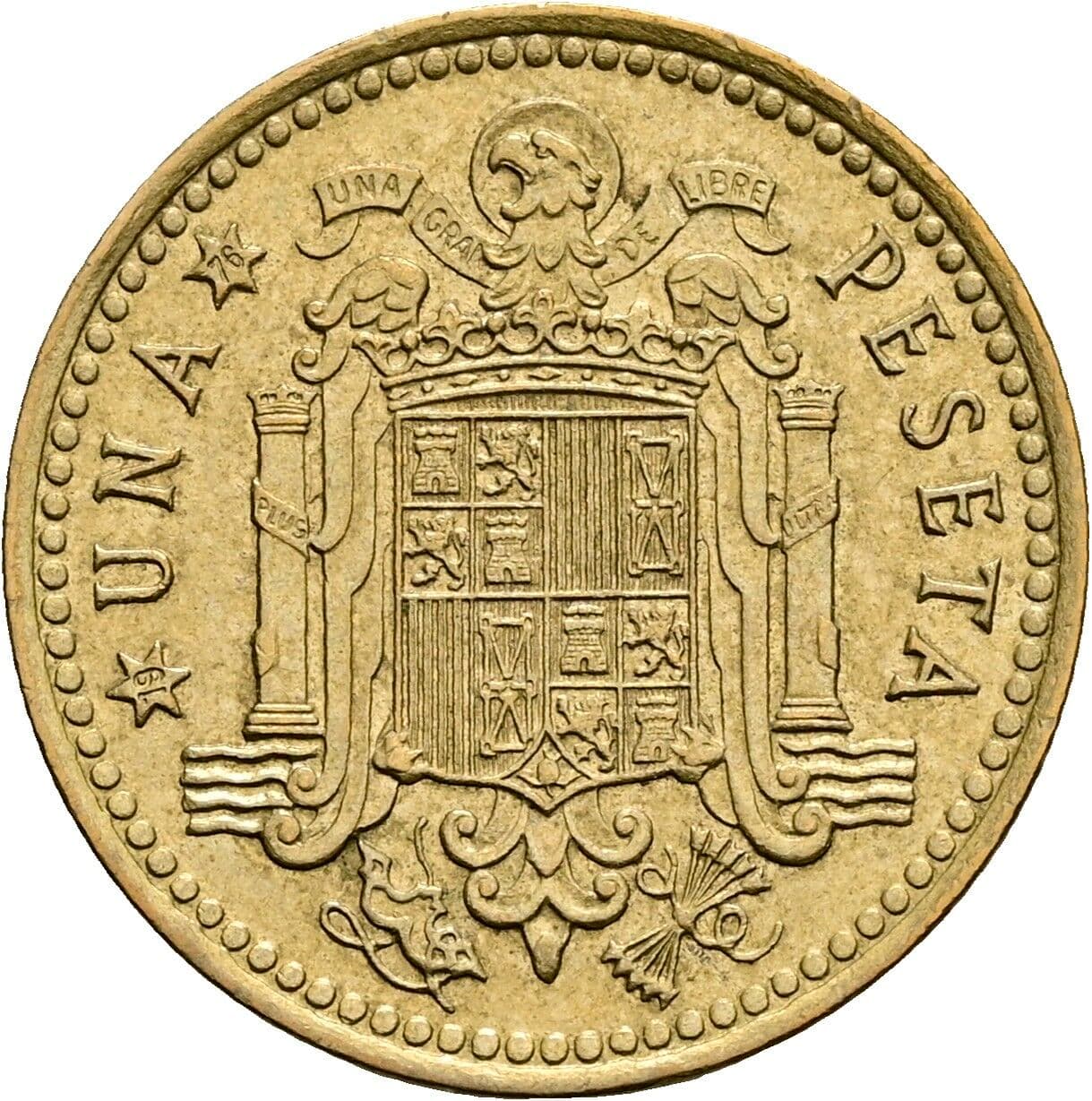 1 Peseta Juan Carlos (1975-2014) 1975 – Rückseite