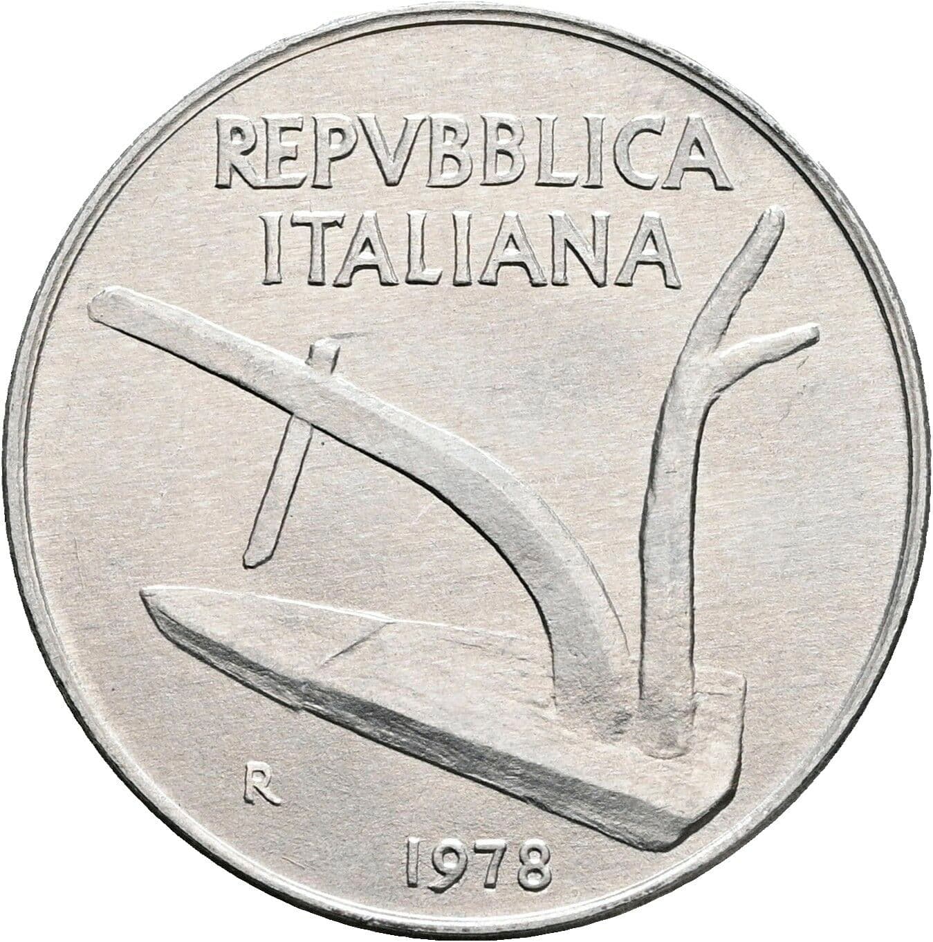 10 Lire 1978 – Rückseite