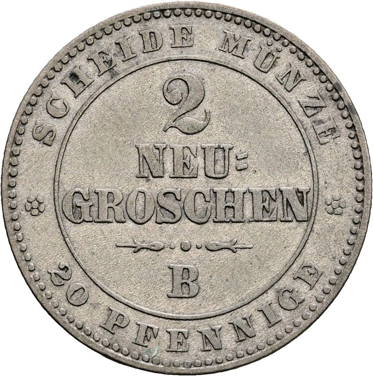 2 Neugroschen Johann 1854-1873 1864 B – Vorderseite