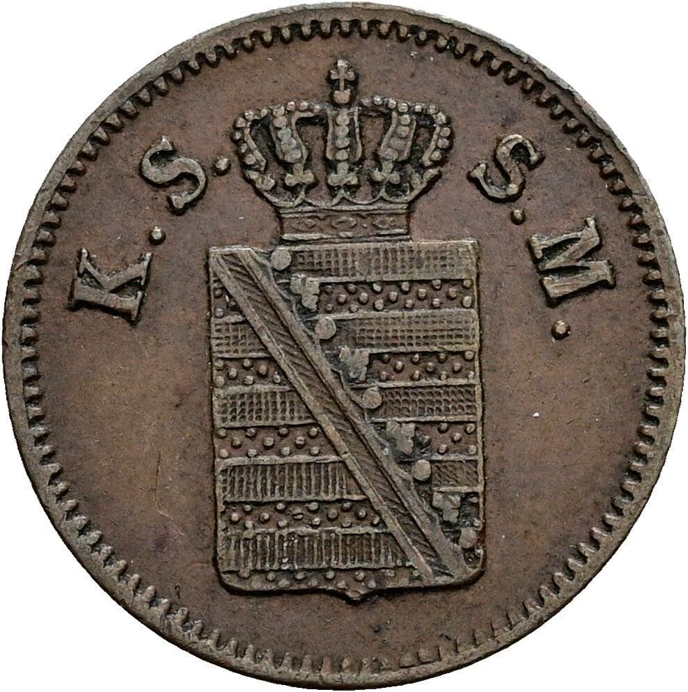 1 Pfennig Johann 1854-1873 1856 F – Rückseite
