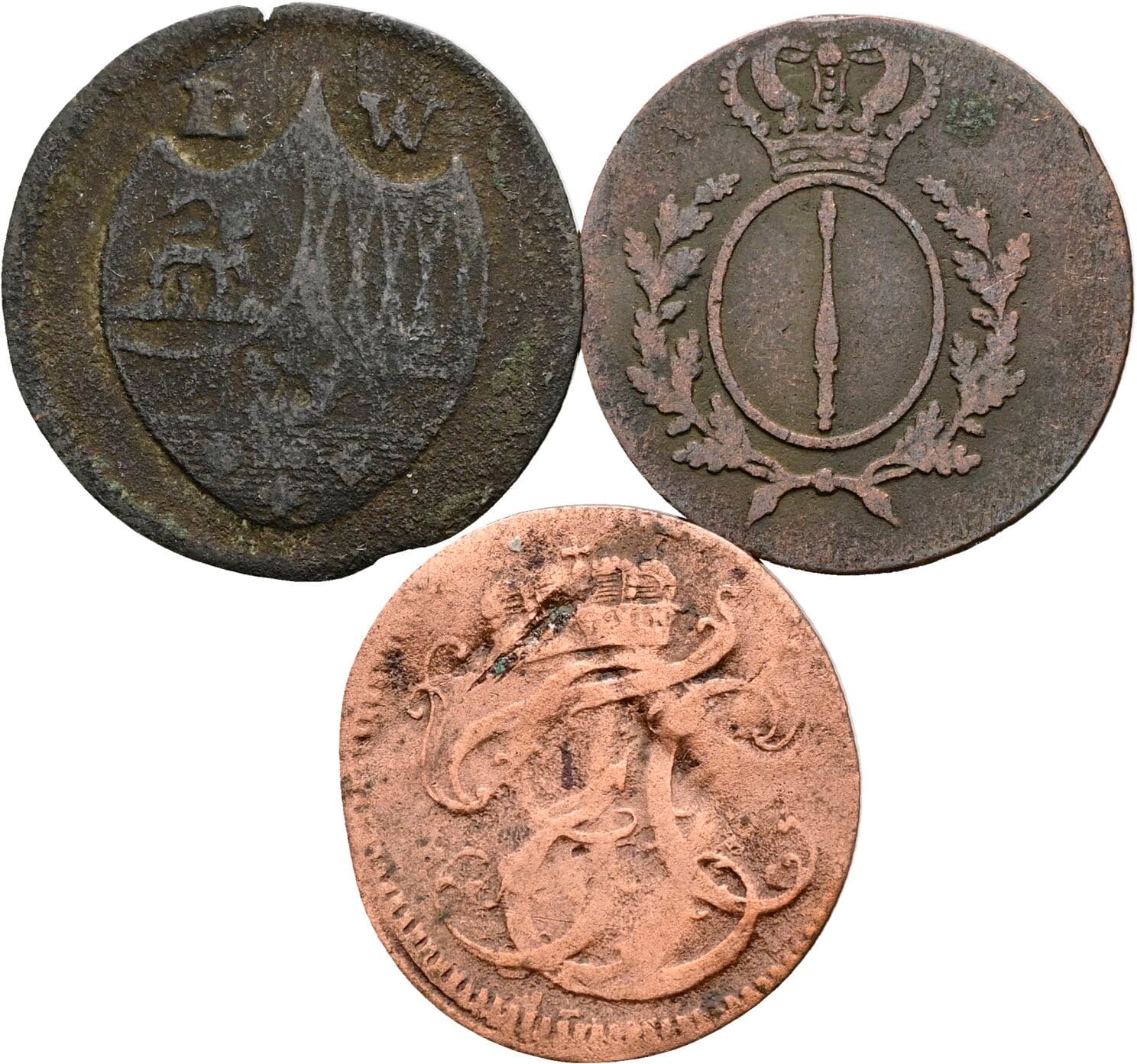 Lot 3 Stück Kleinmünzen – Rückseite