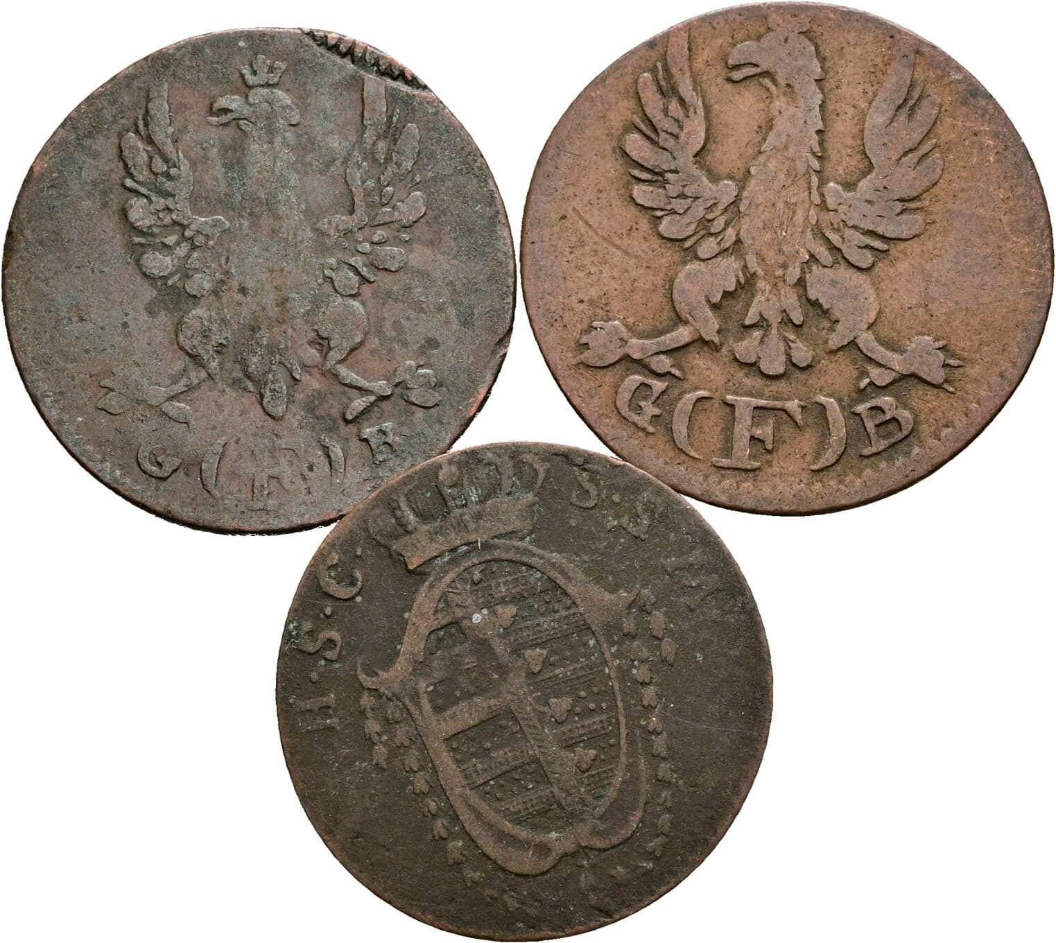 Lot 3 Stück Kleinmünzen – Rückseite