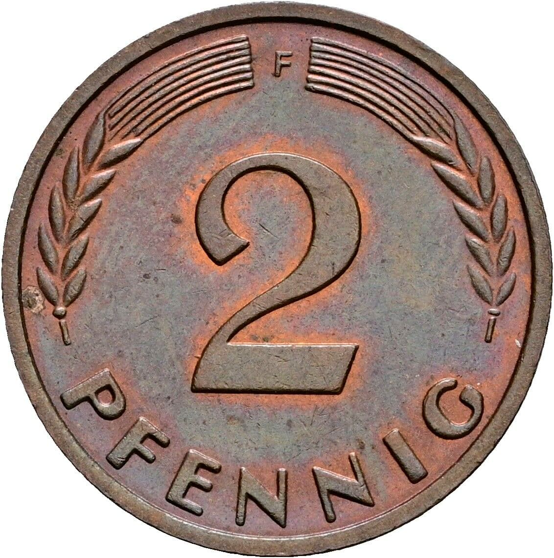 2 Pfennig 1964 F – Vorderseite