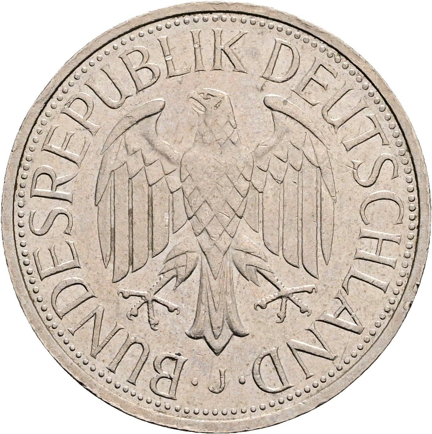1 Deutsche Mark 1982 J – Rückseite