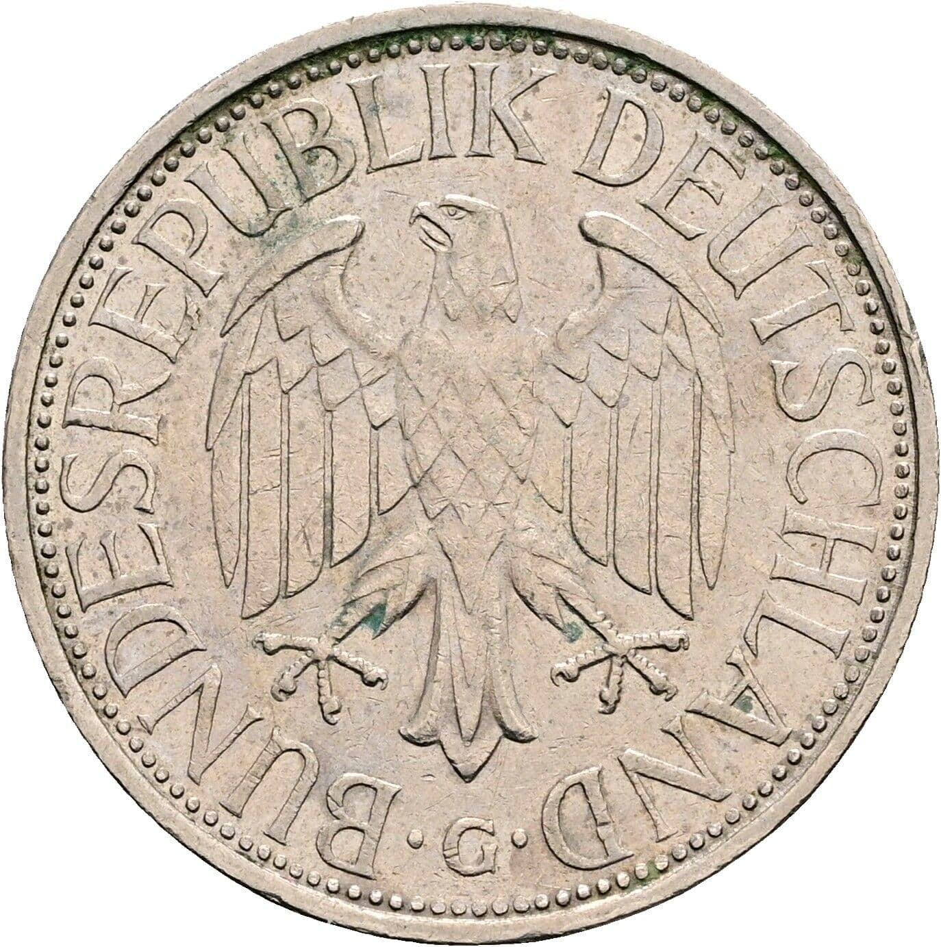 1 Deutsche Mark 1971 G – Rückseite