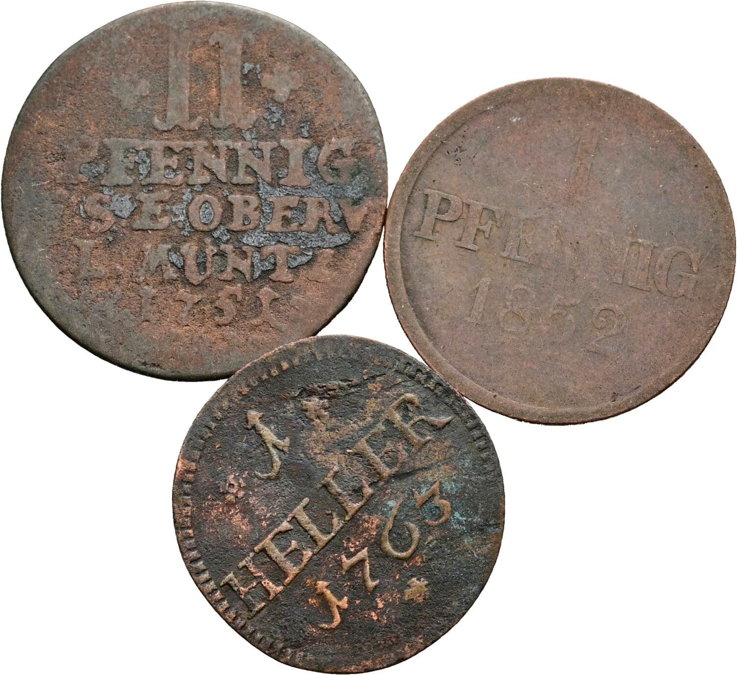Lot 3 Stück Münzen – Vorderseite