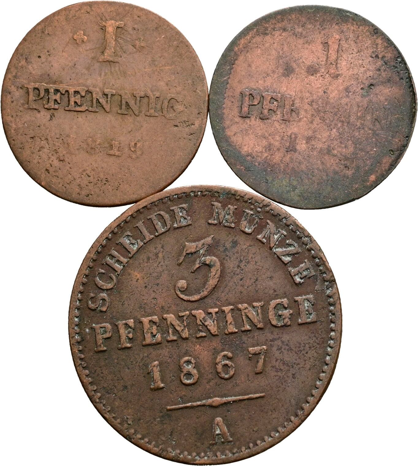 Lot 3 Stück Kleinmünzen – Vorderseite
