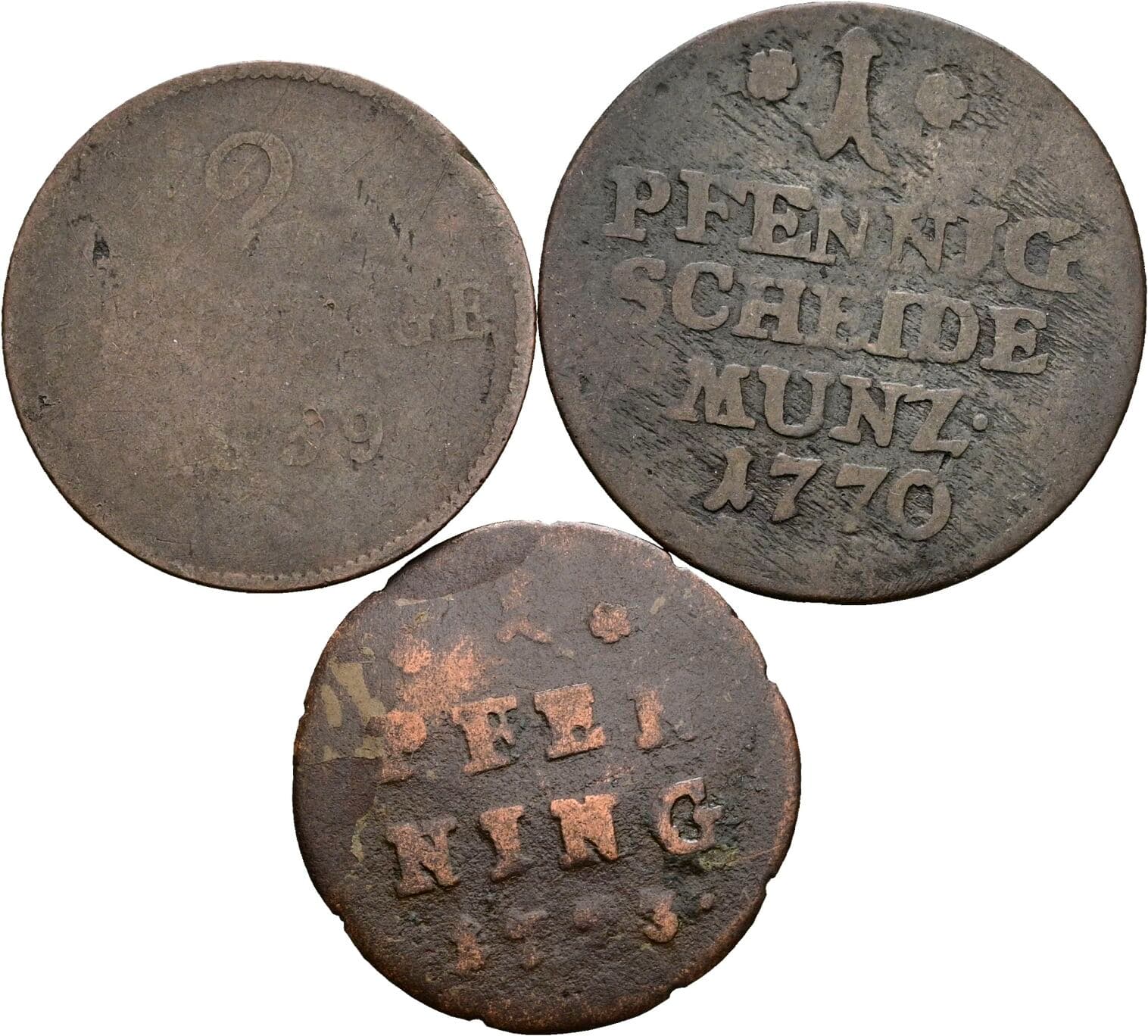 Lot 3 Stück Kleinmünzen – Vorderseite