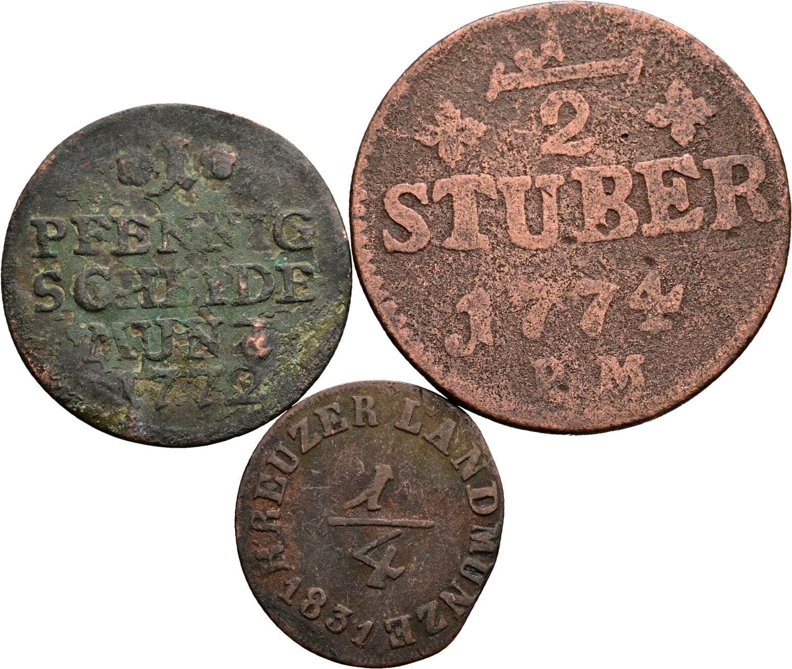 Lot 3 Stk. Kupfermünzen – Vorderseite