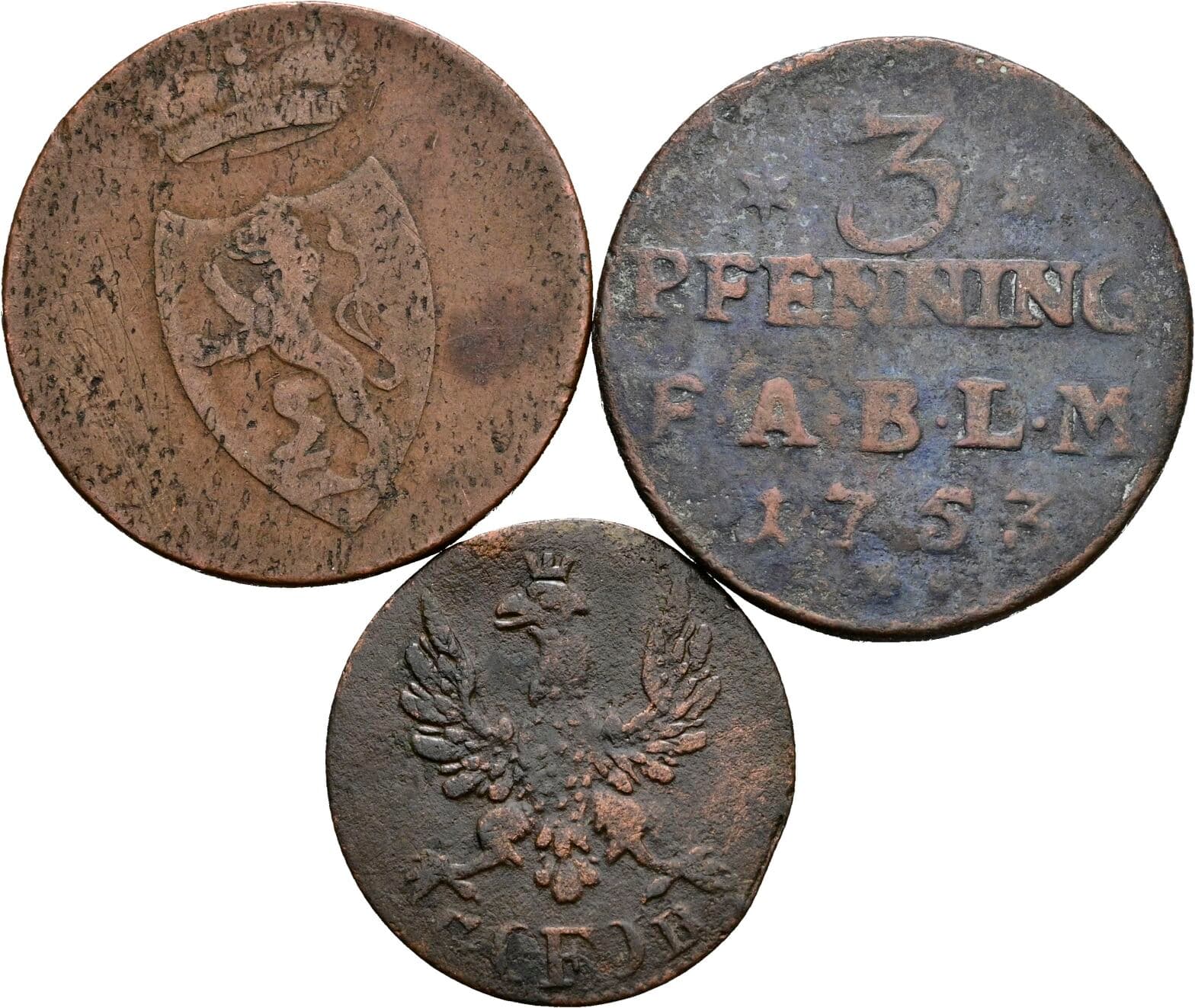 Lot 3 Stück Kleinmünzen – Rückseite