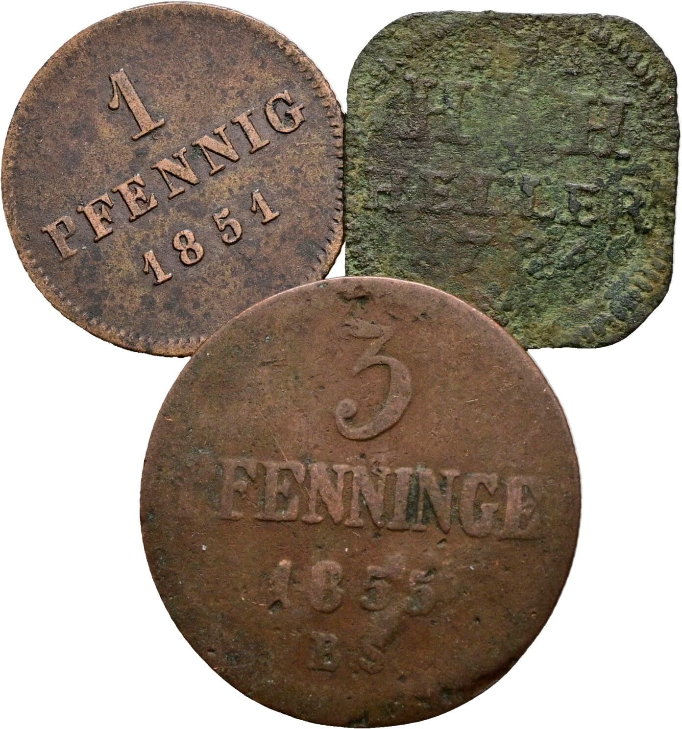 Lot 3 Stk. Kleinmünzen – Vorderseite