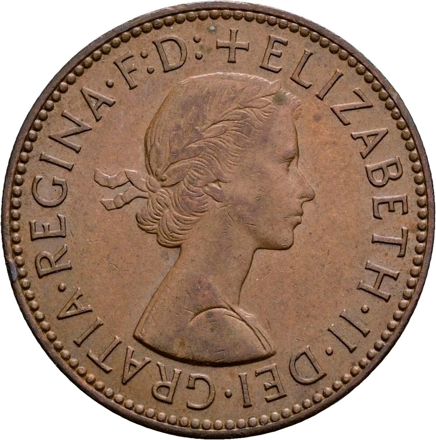Half Penny Elisabeth II. 1952-2022 1964 – Vorderseite