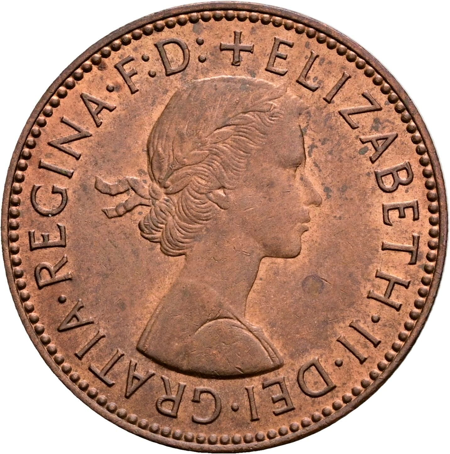 Half Penny Elisabeth II. 1952-2022 1967 – Vorderseite