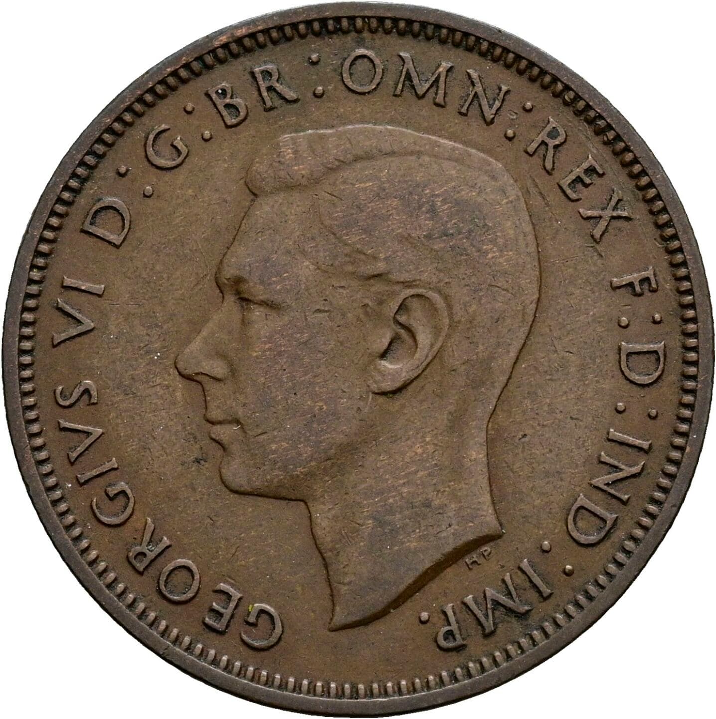 Half Penny George VI. 1936-1952 1947 – Vorderseite