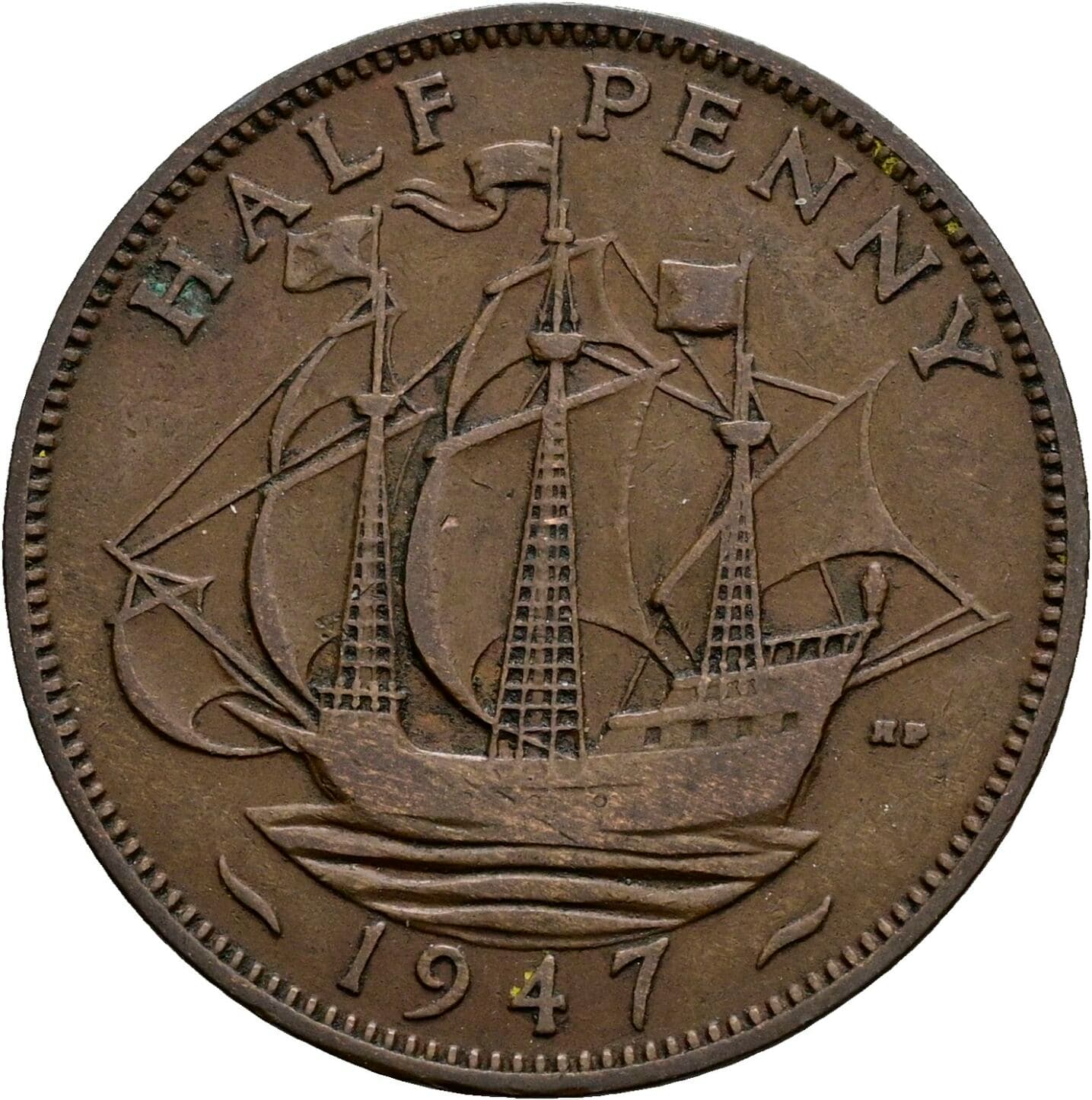Half Penny George VI. 1936-1952 1947 – Rückseite