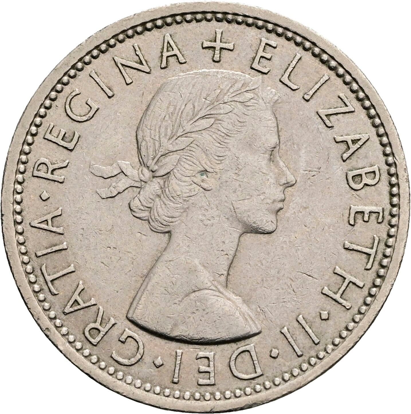 2 Shillings Elisabeth II. 1952-2022 1967 – Vorderseite