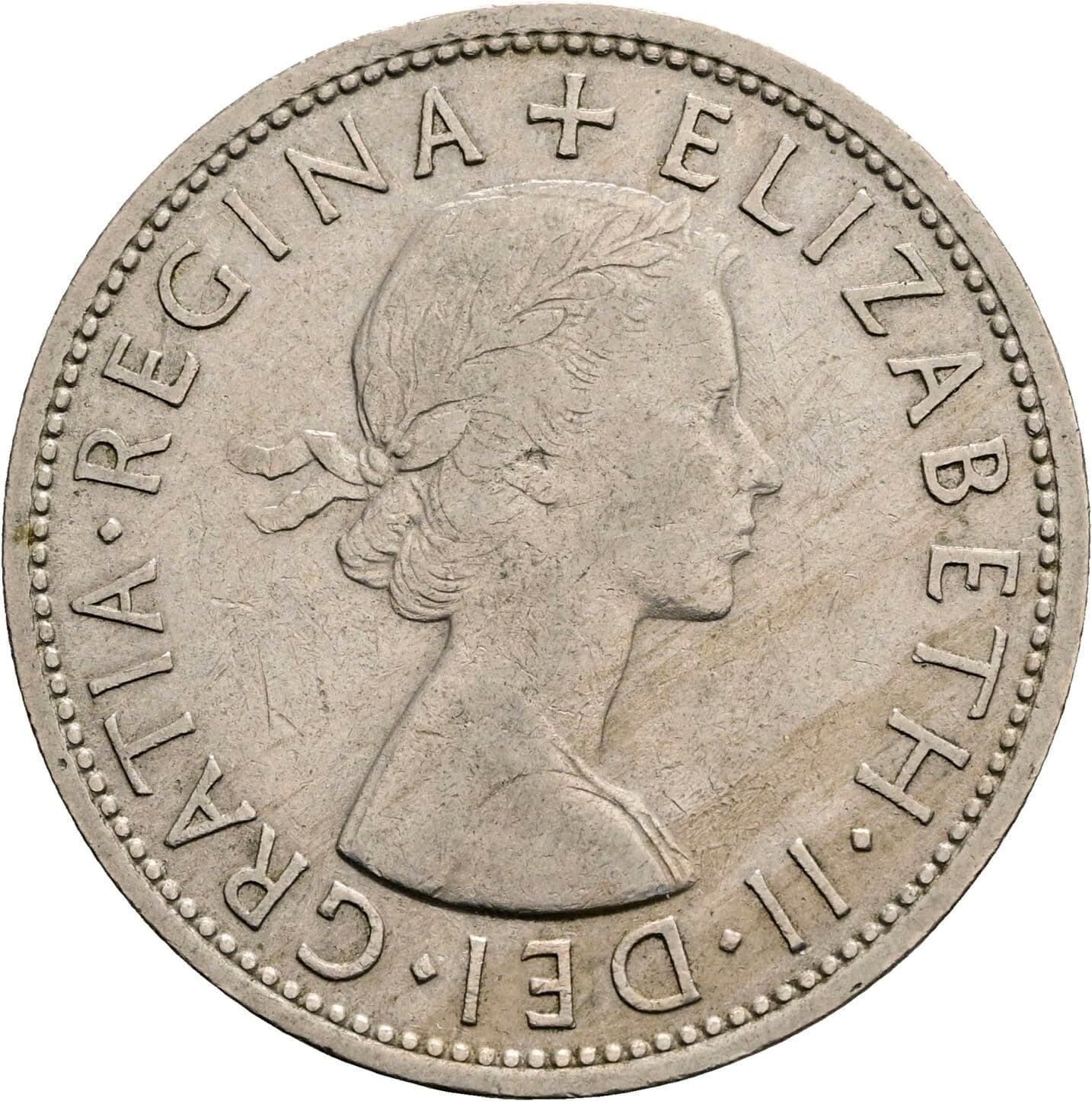 Half Crown Elisabeth II. 1952-2022 1958 – Vorderseite