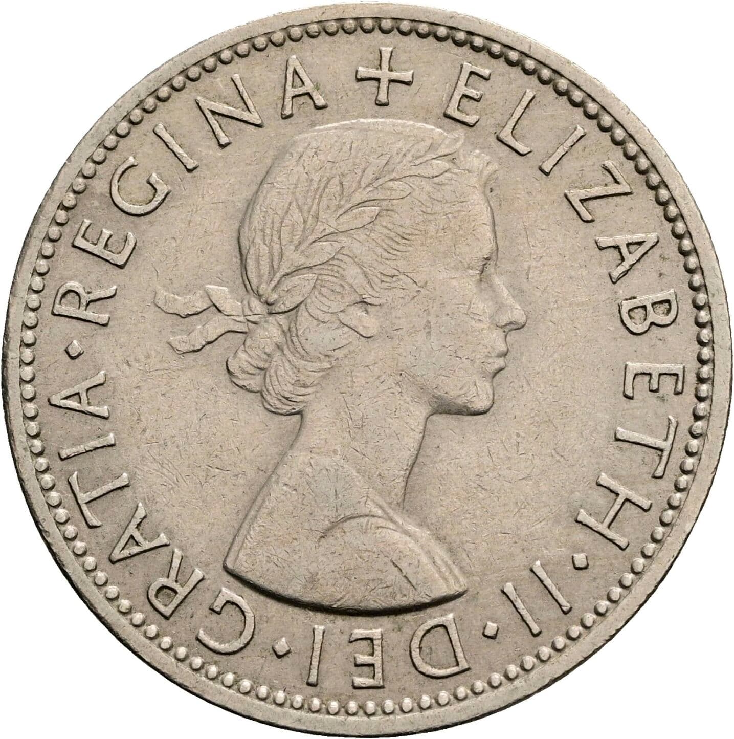 2 Shillings Elisabeth II. 1952-2022 1964 – Vorderseite