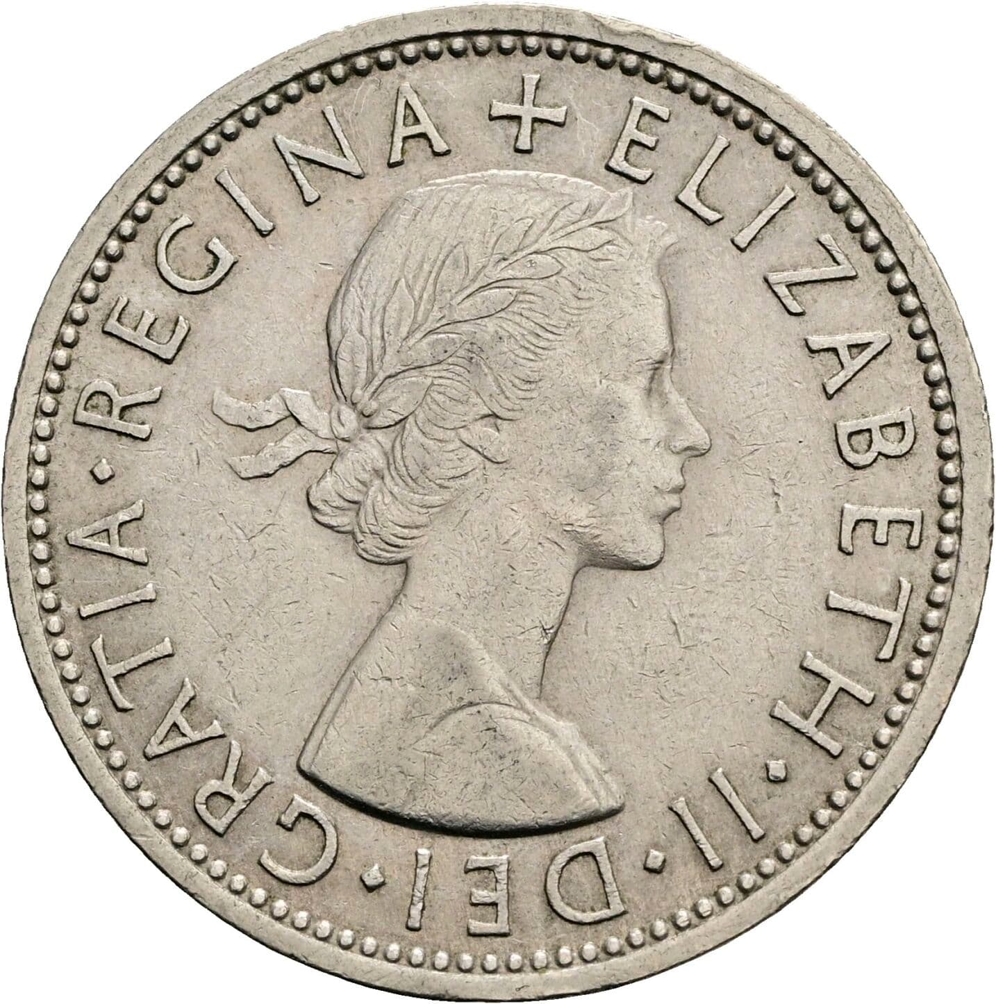 2 Shillings Elisabeth II. 1952-2022 1965 – Vorderseite