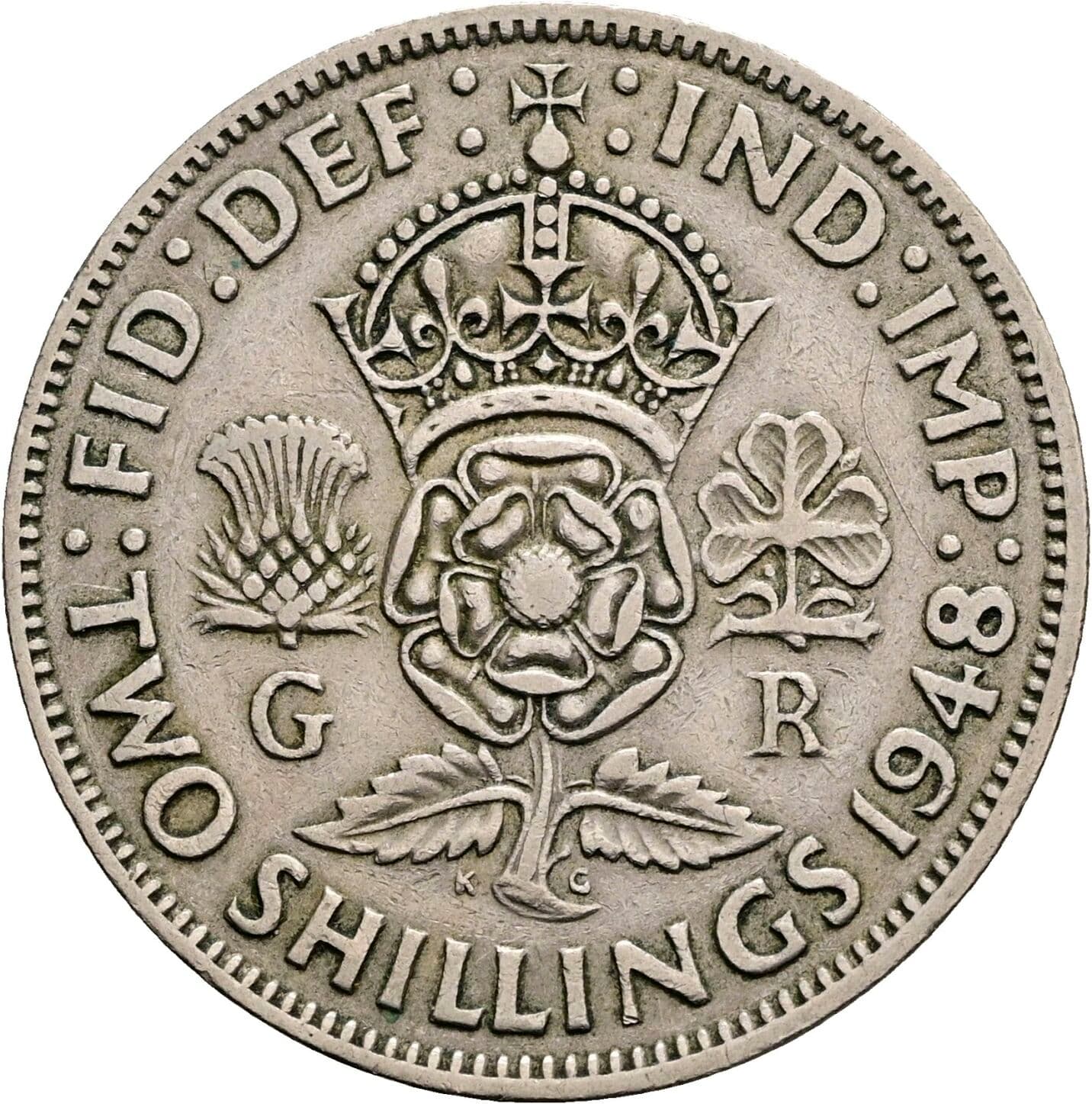 2 Shillings George VI. 1936-1952 1948 – Rückseite