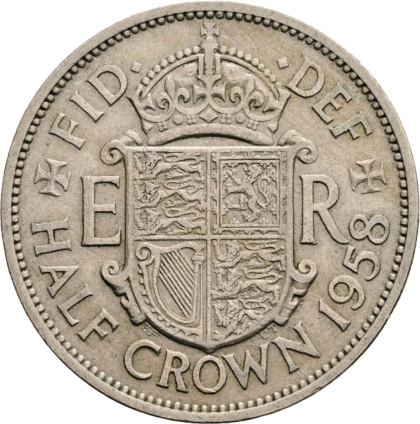 Half Crown Elisabeth II. 1952-2022 1958 – Rückseite
