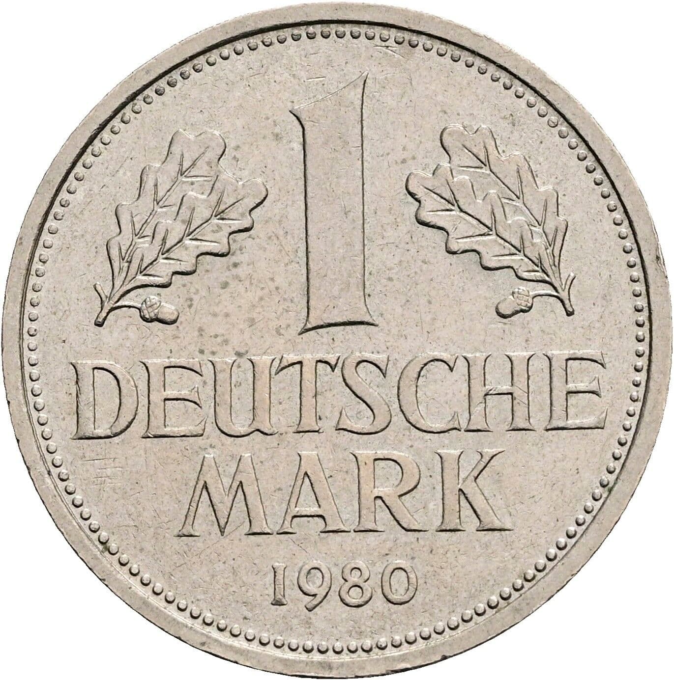 1 Deutsche Mark 1980 D – Vorderseite