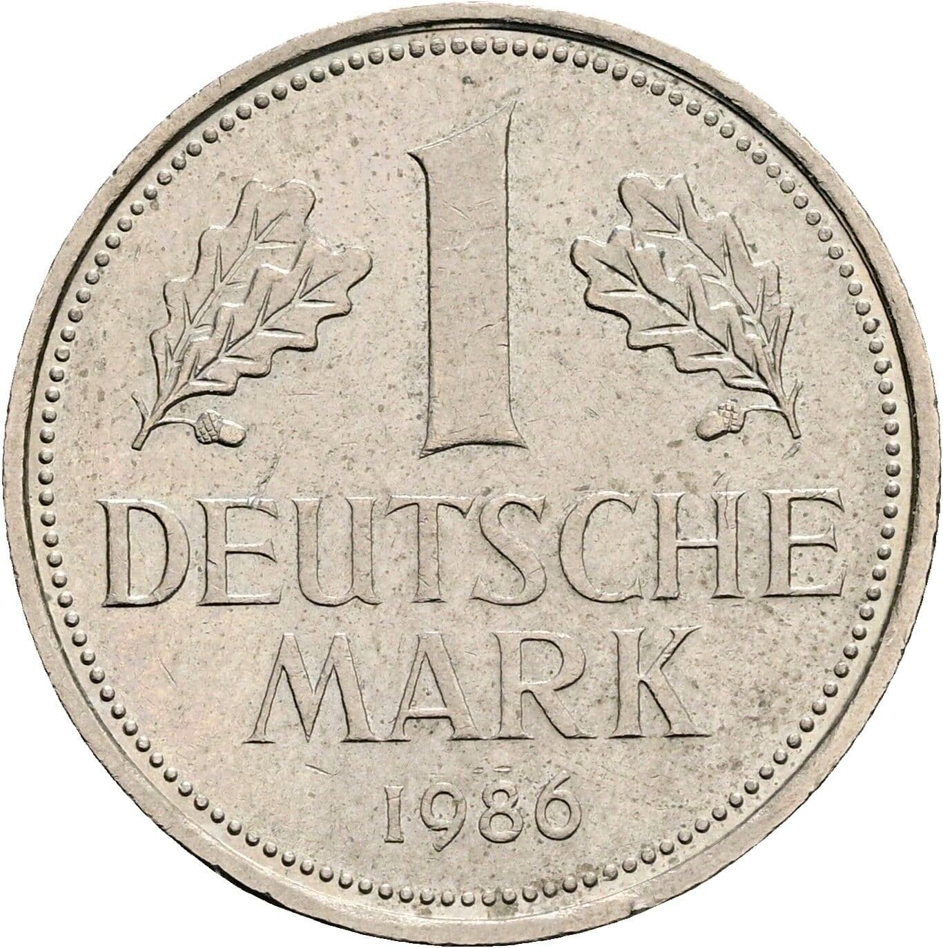 1 Deutsche Mark 1986 D – Vorderseite