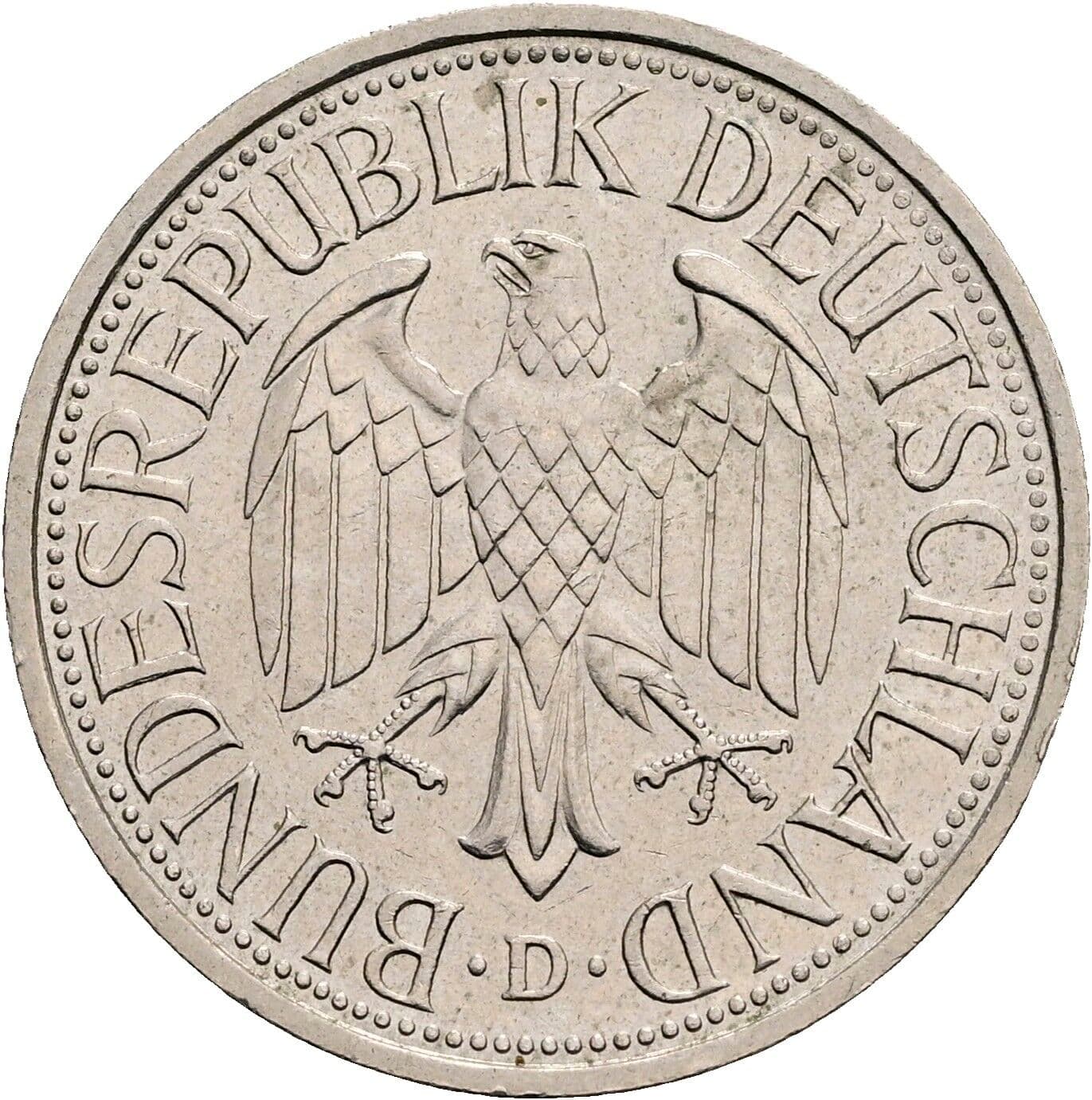 1 Deutsche Mark 1980 D – Rückseite