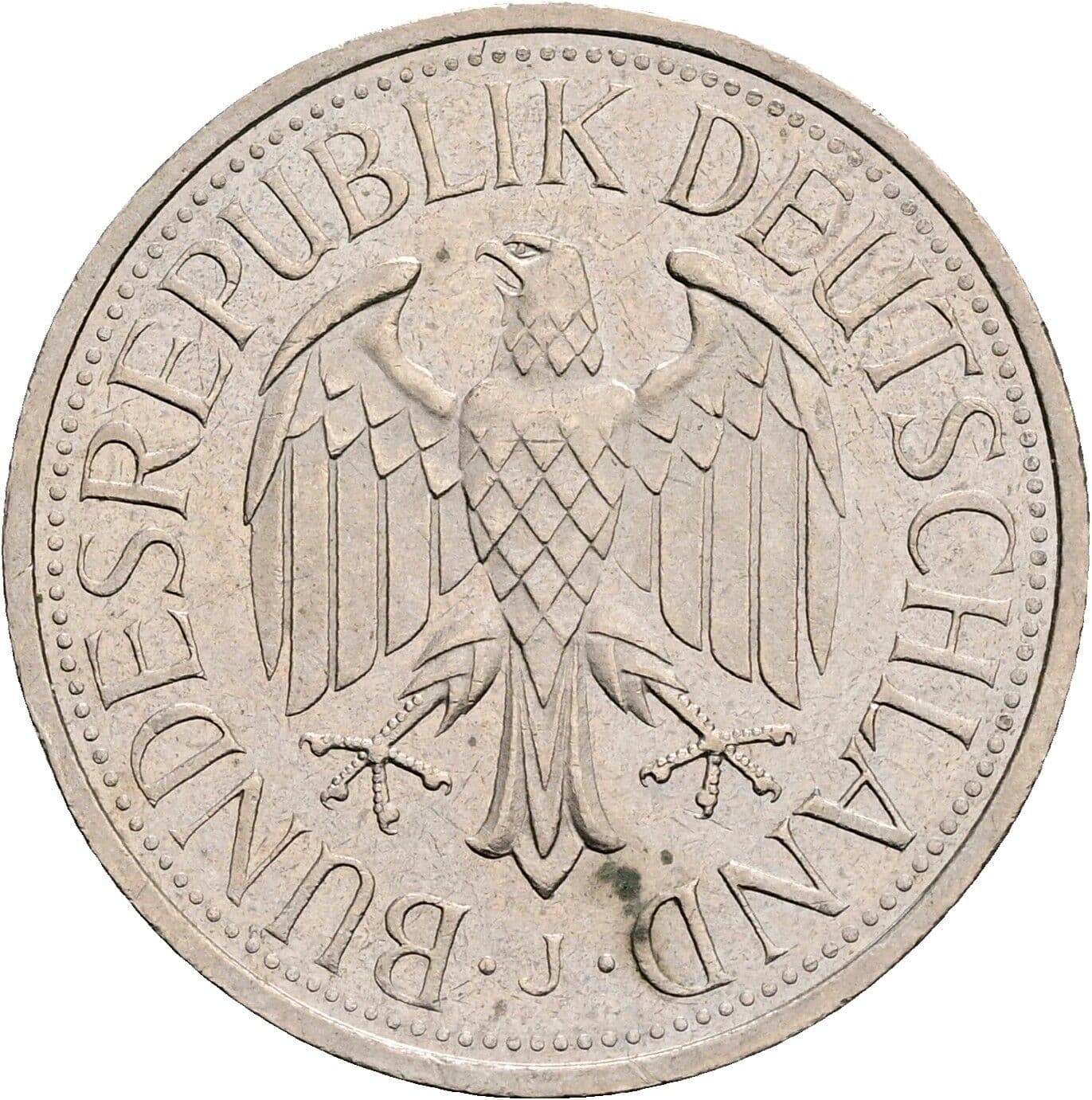 1 Deutsche Mark 1980 J – Rückseite
