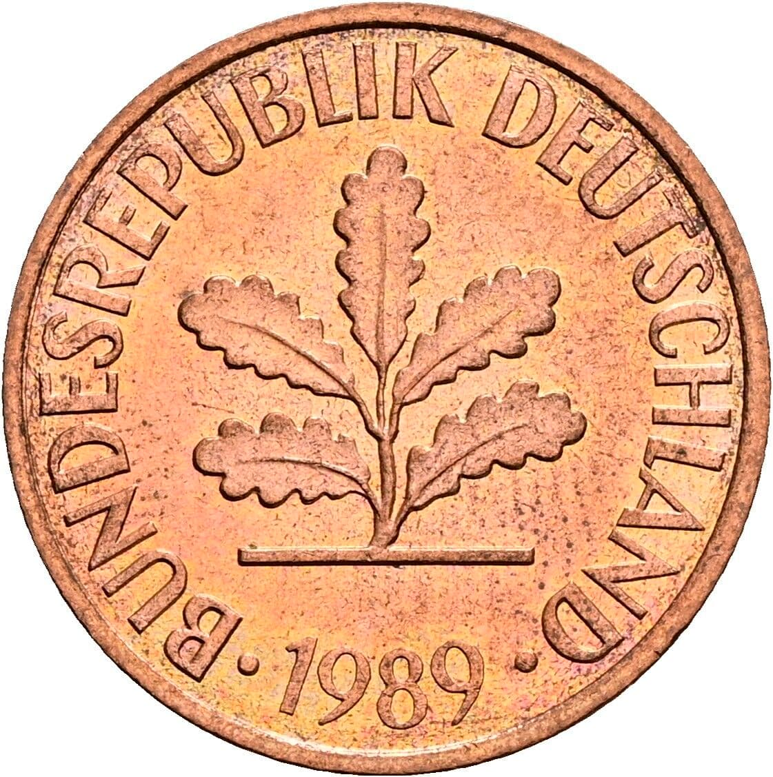 2 Pfennig 1989 G – Rückseite